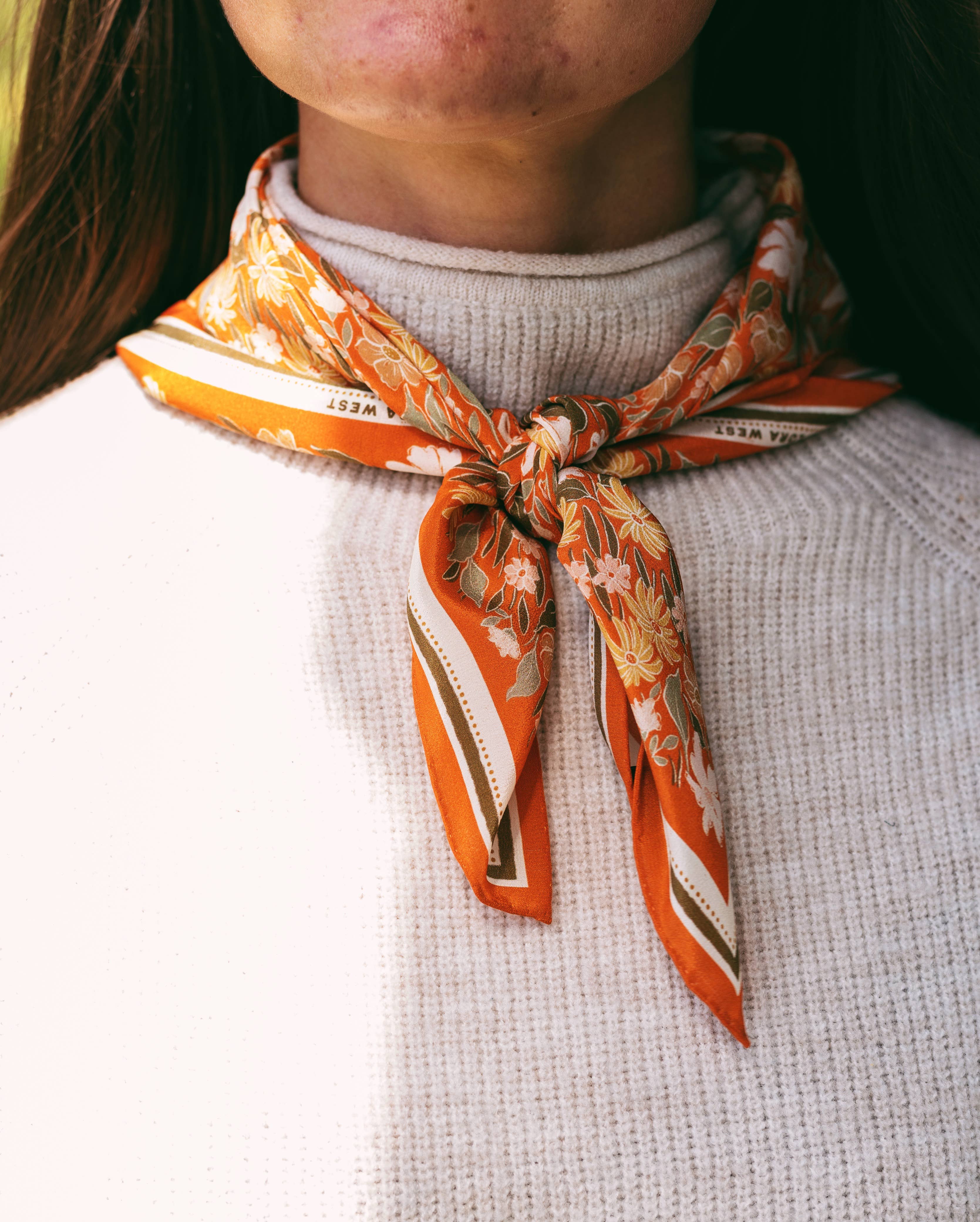 Botanical Garden Floral Silk Scarf