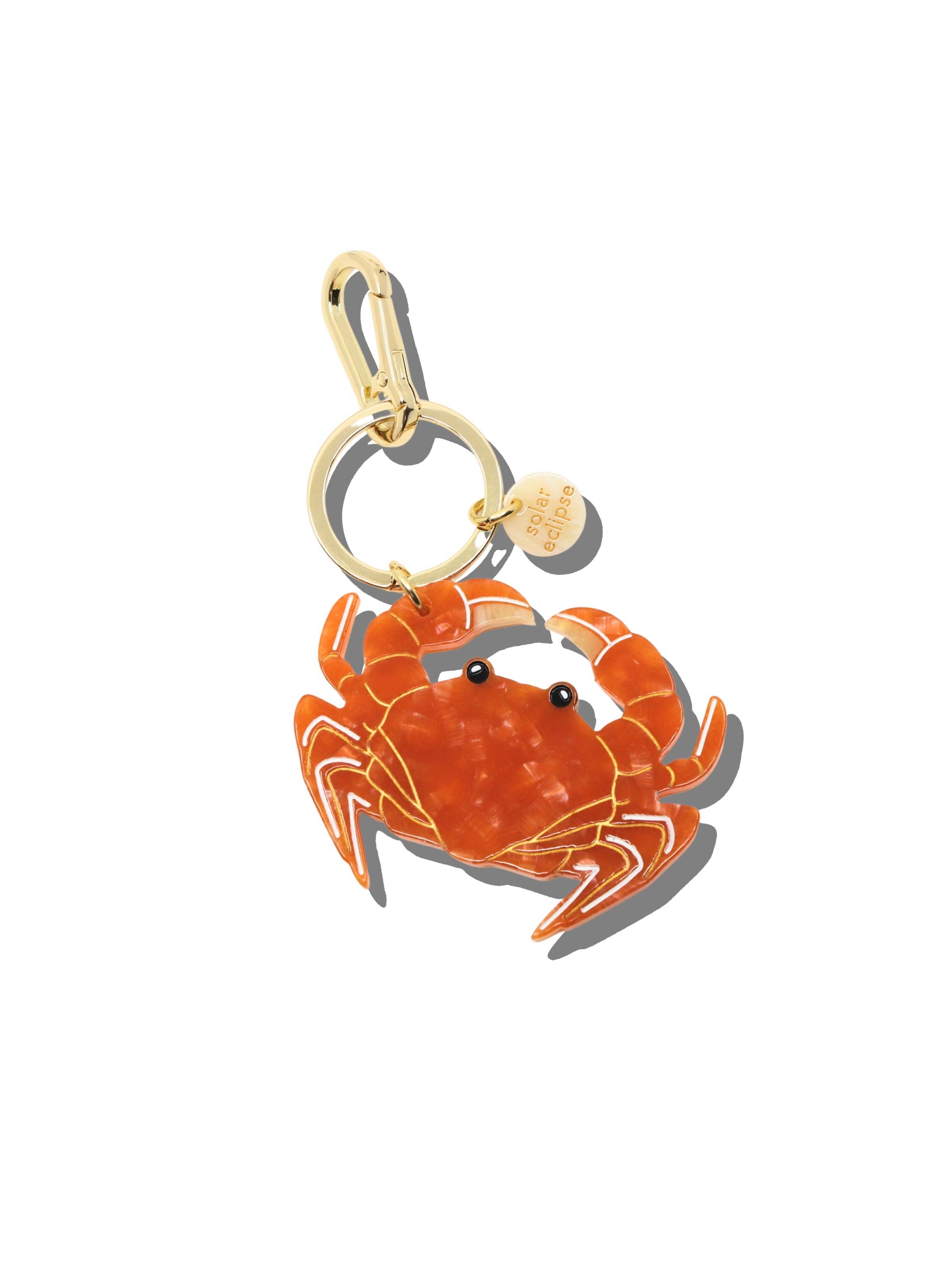 Hand-painted Crab Bag Charm + Keychain