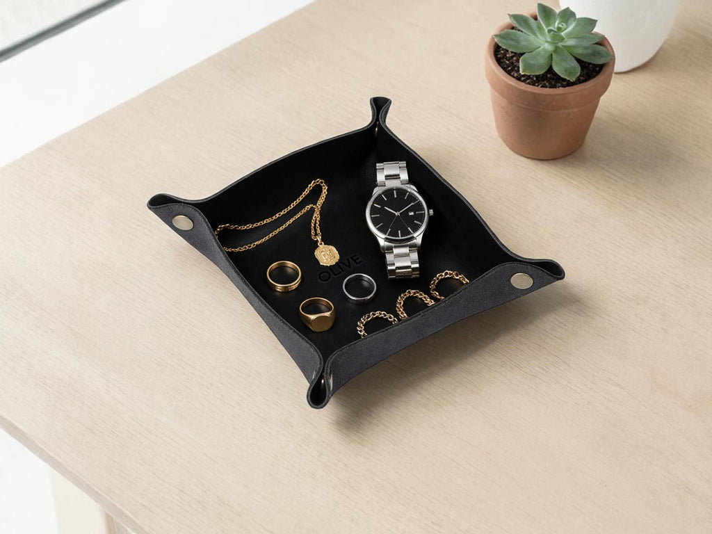 Leather Snap Valet Tray