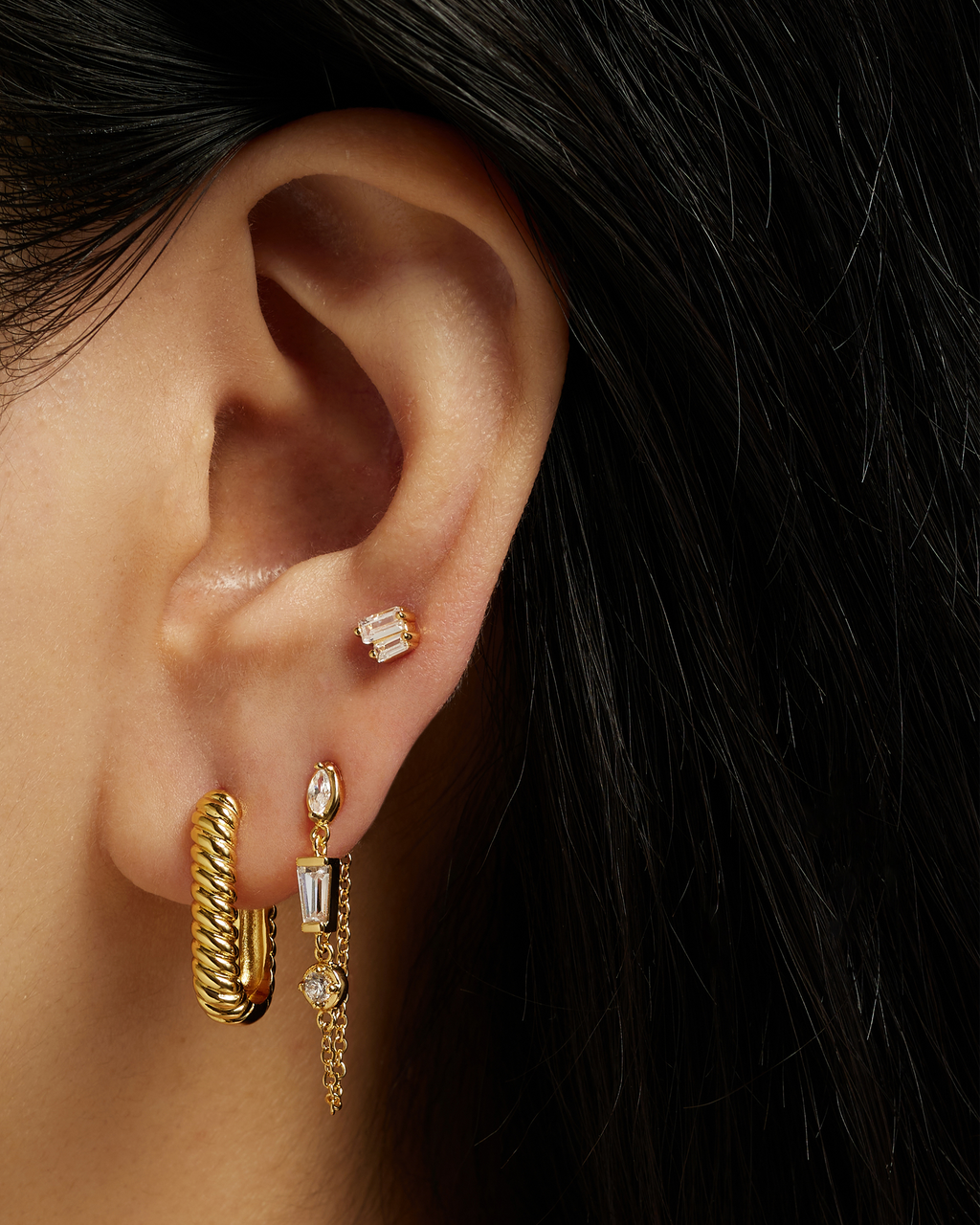 Lorelei Chain Studs Earrings