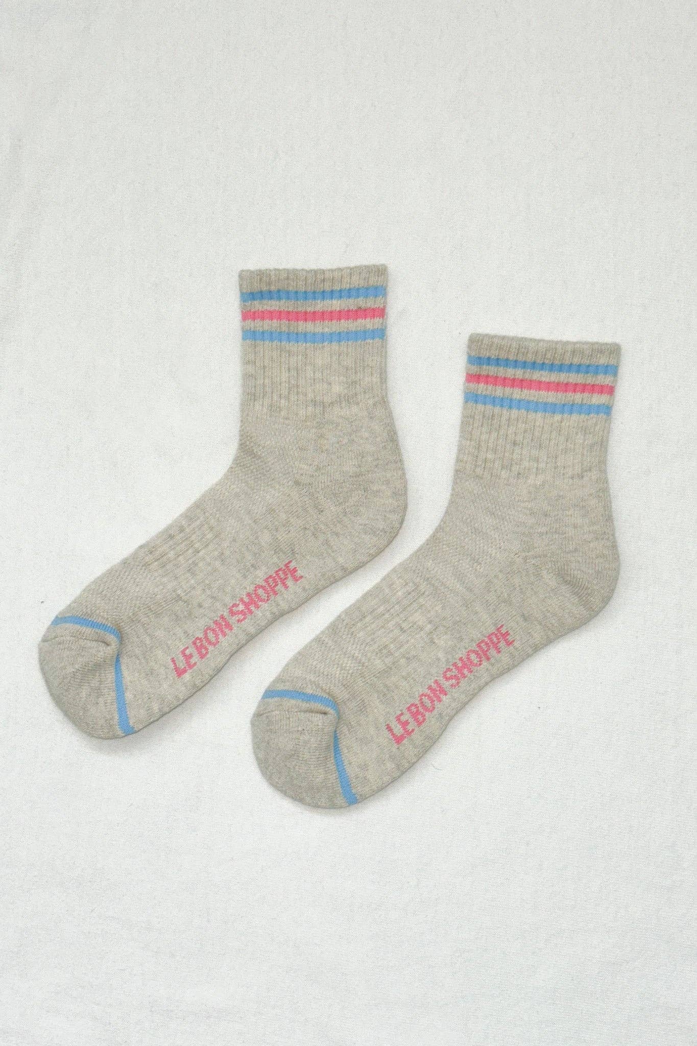 Everyday Cotton Crew Socks – Minimal Stripe Girlfriend Socks