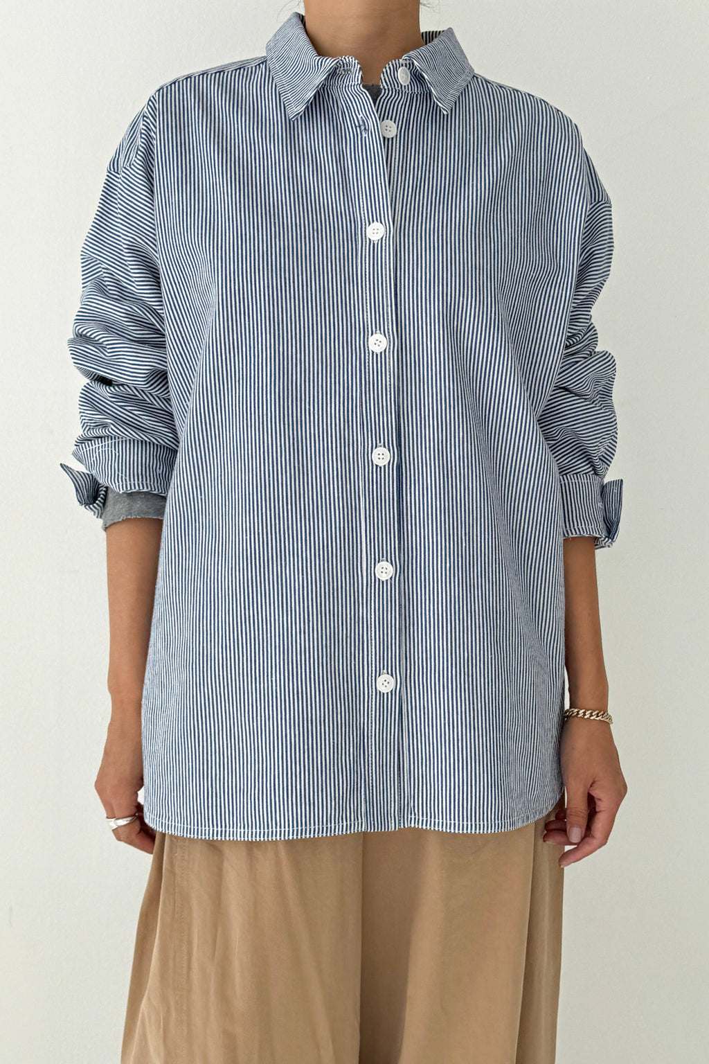 oversized cotton button down shirt women relaxed fit everyday button up