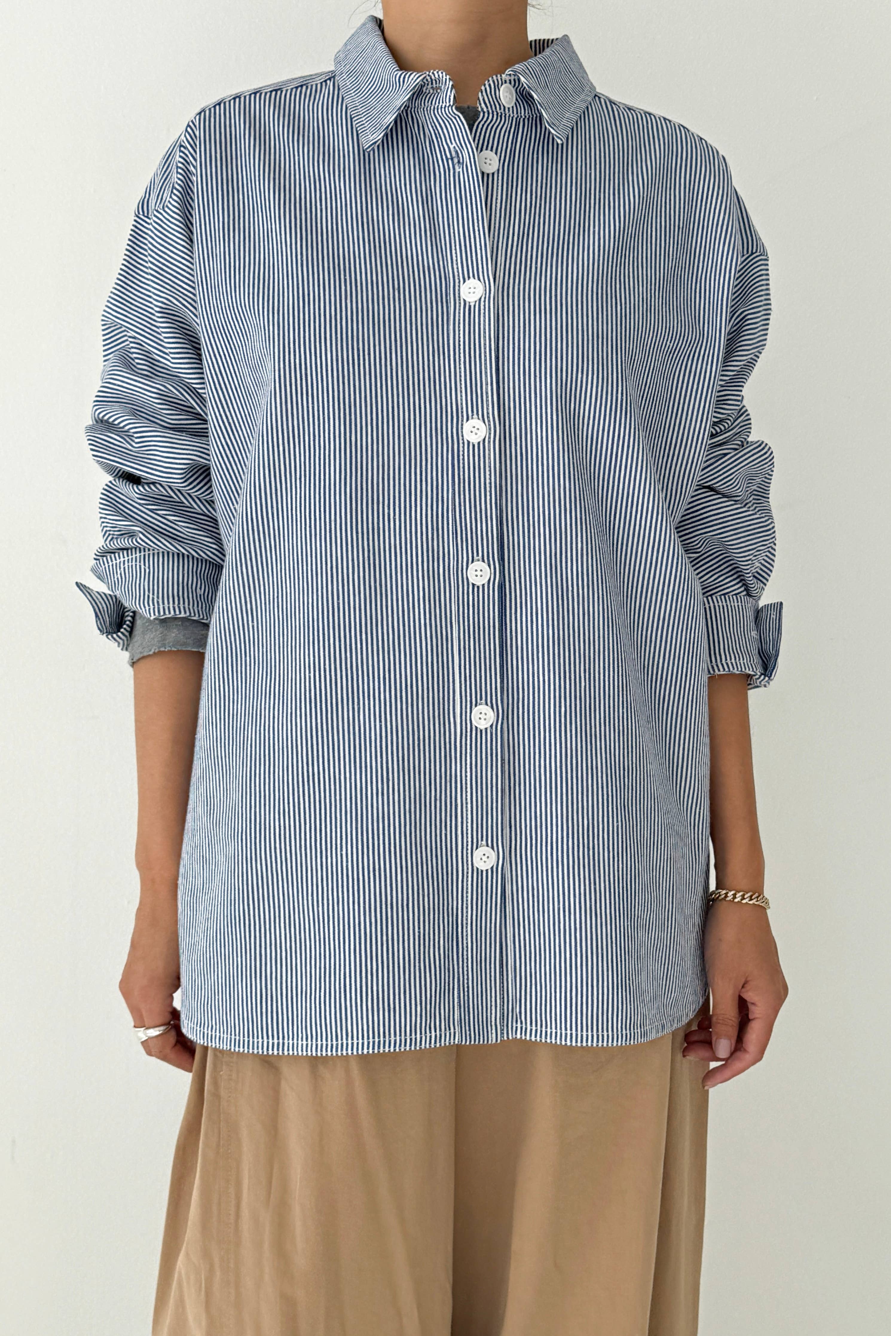 oversized cotton button down shirt women relaxed fit everyday button up