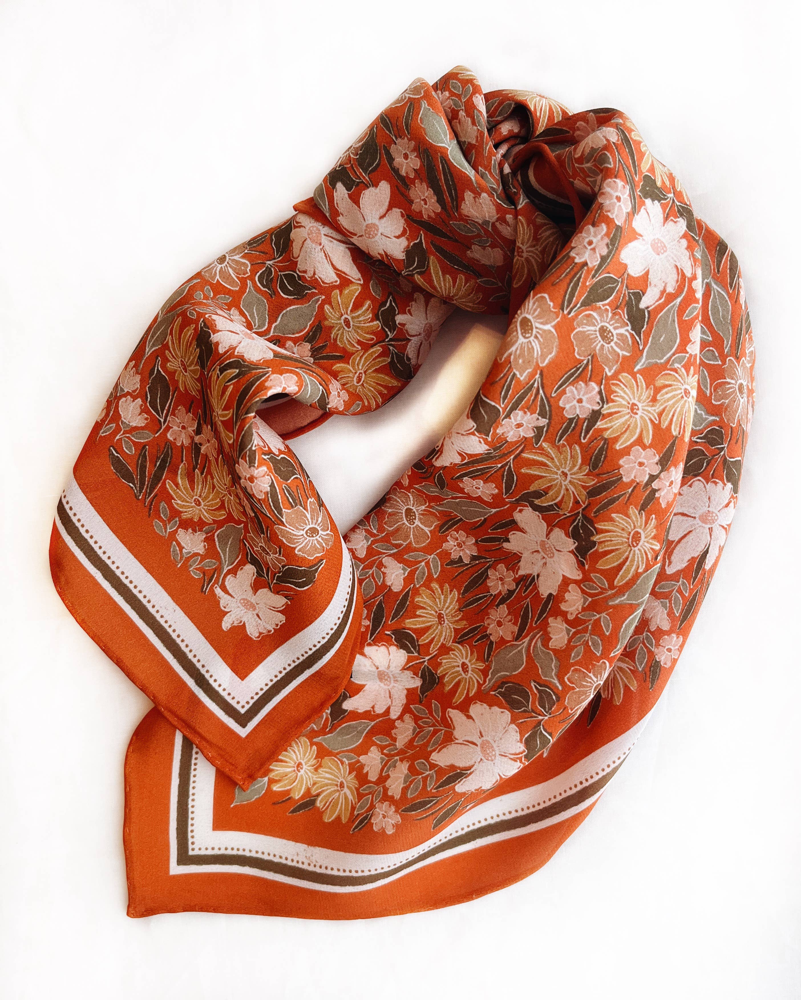 Botanical Garden Floral Silk Scarf