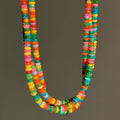 Slim Pink-Green Opal Necklace