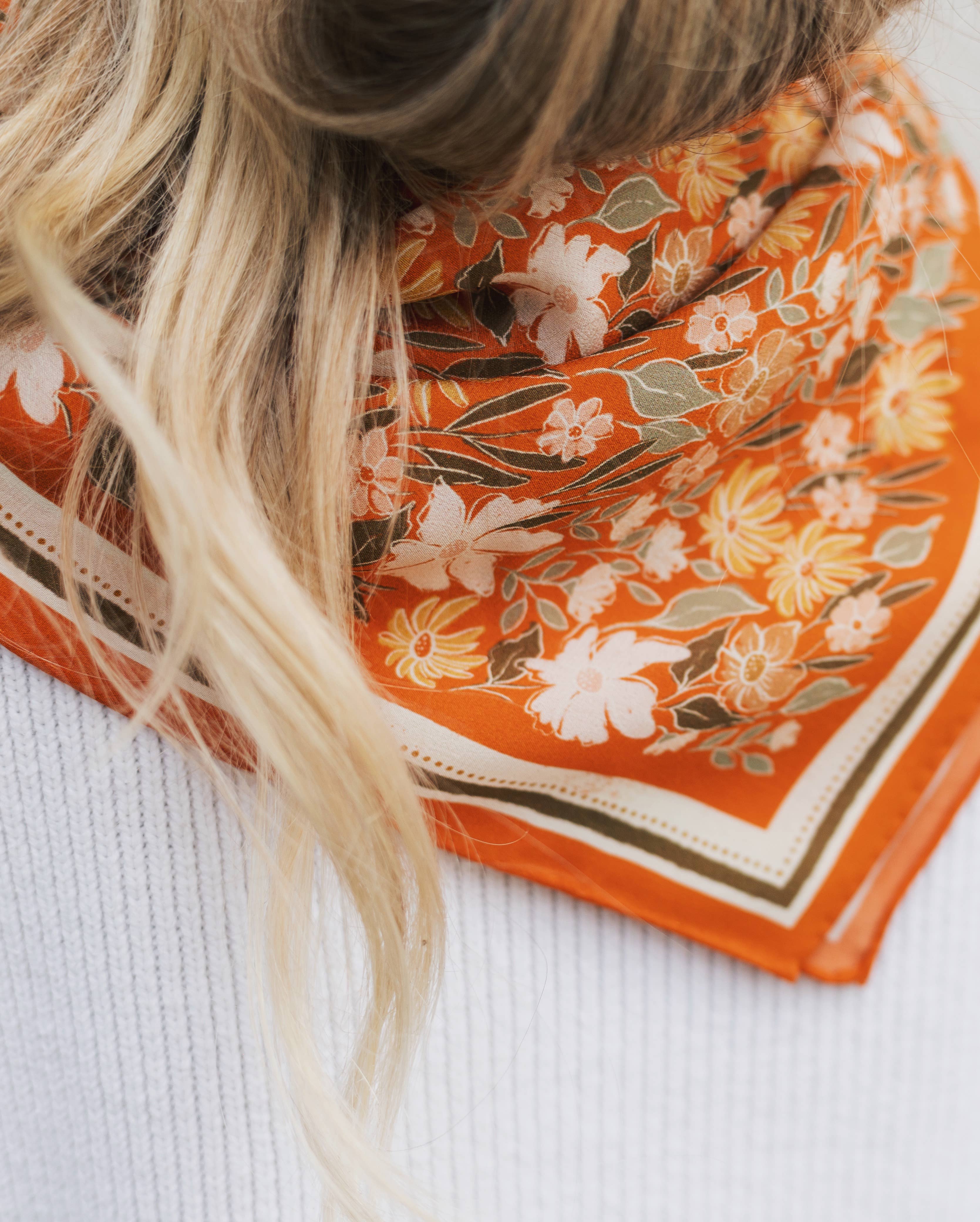 Botanical Garden Floral Silk Scarf