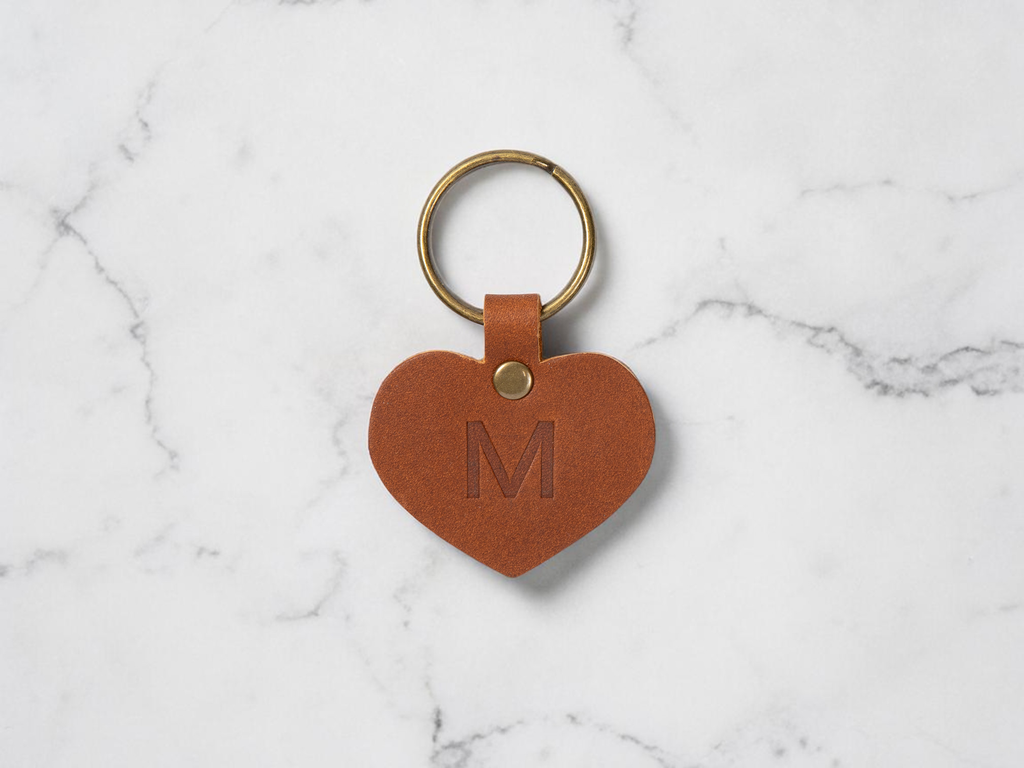 Leather Heart Key Fob