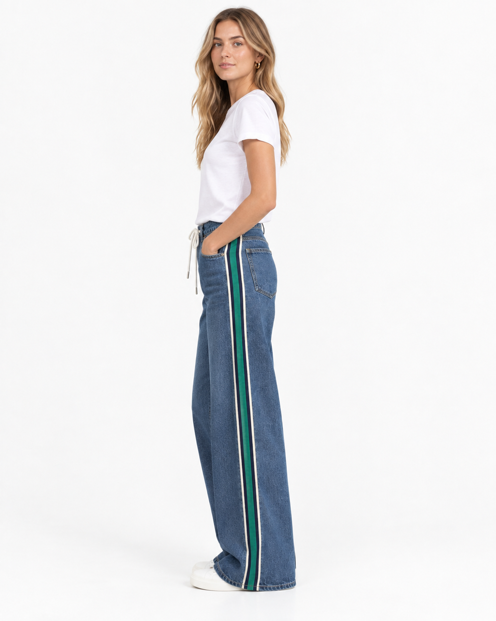 Lily Wide Leg Side Stripe Jean