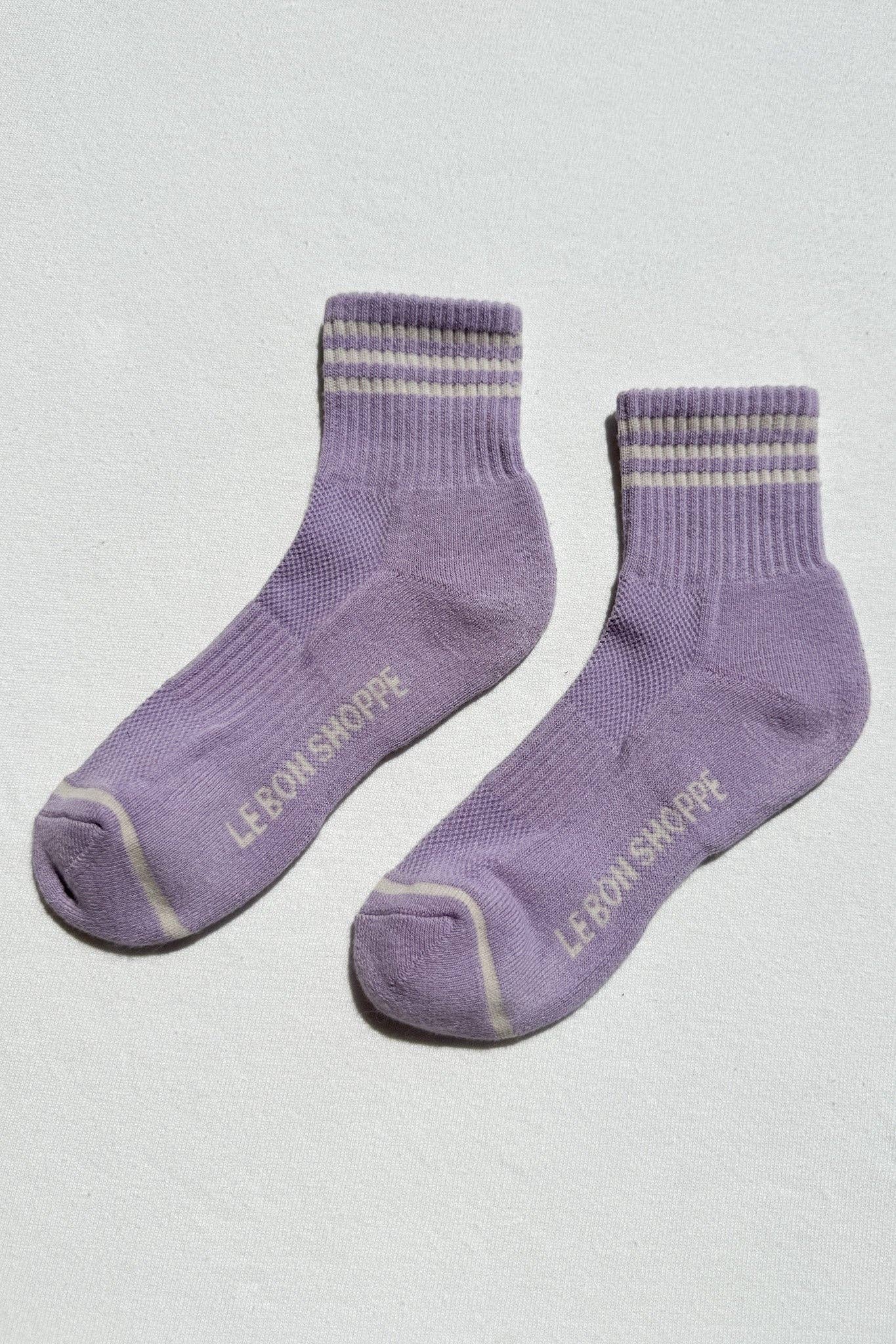 Everyday Cotton Crew Socks – Minimal Stripe Girlfriend Socks