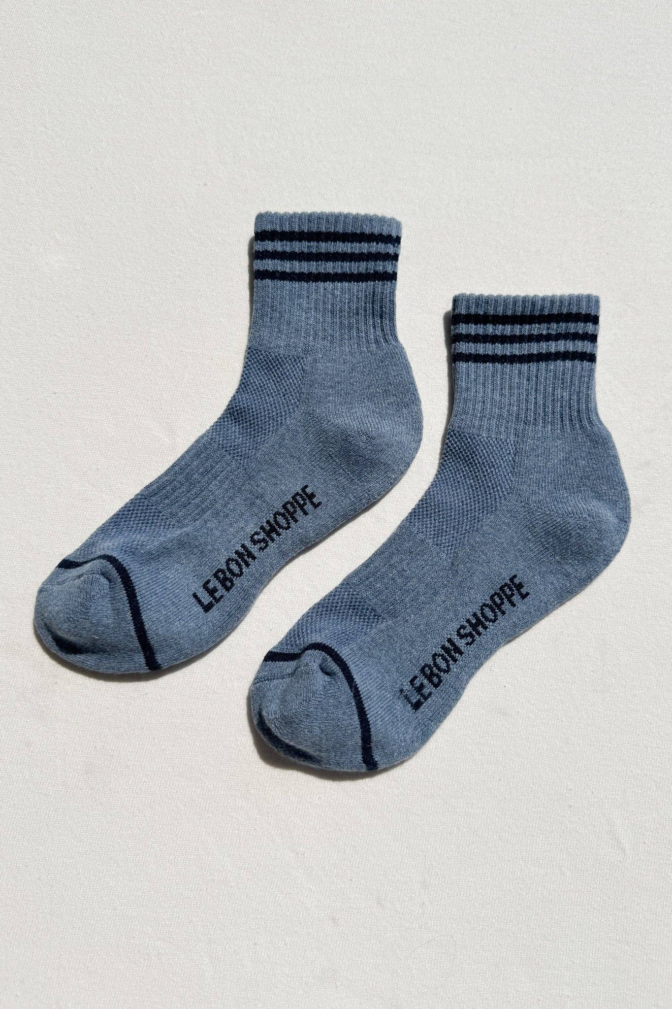 Everyday Cotton Crew Socks – Minimal Stripe Girlfriend Socks