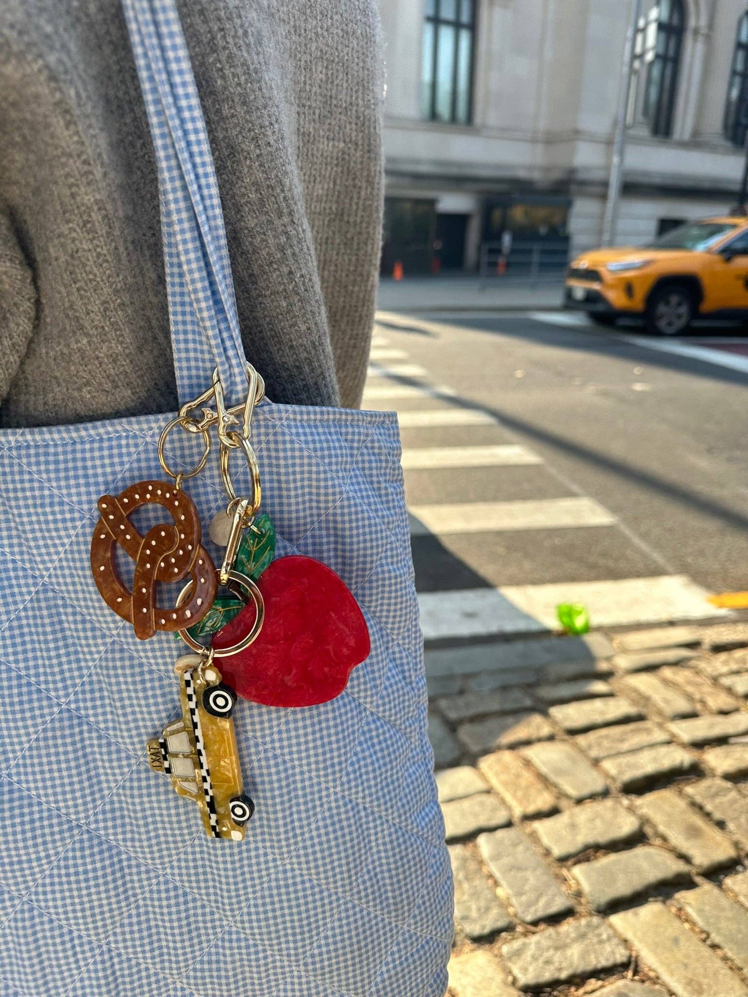 Hand-painted Pretzel Bag Charm & Keychain