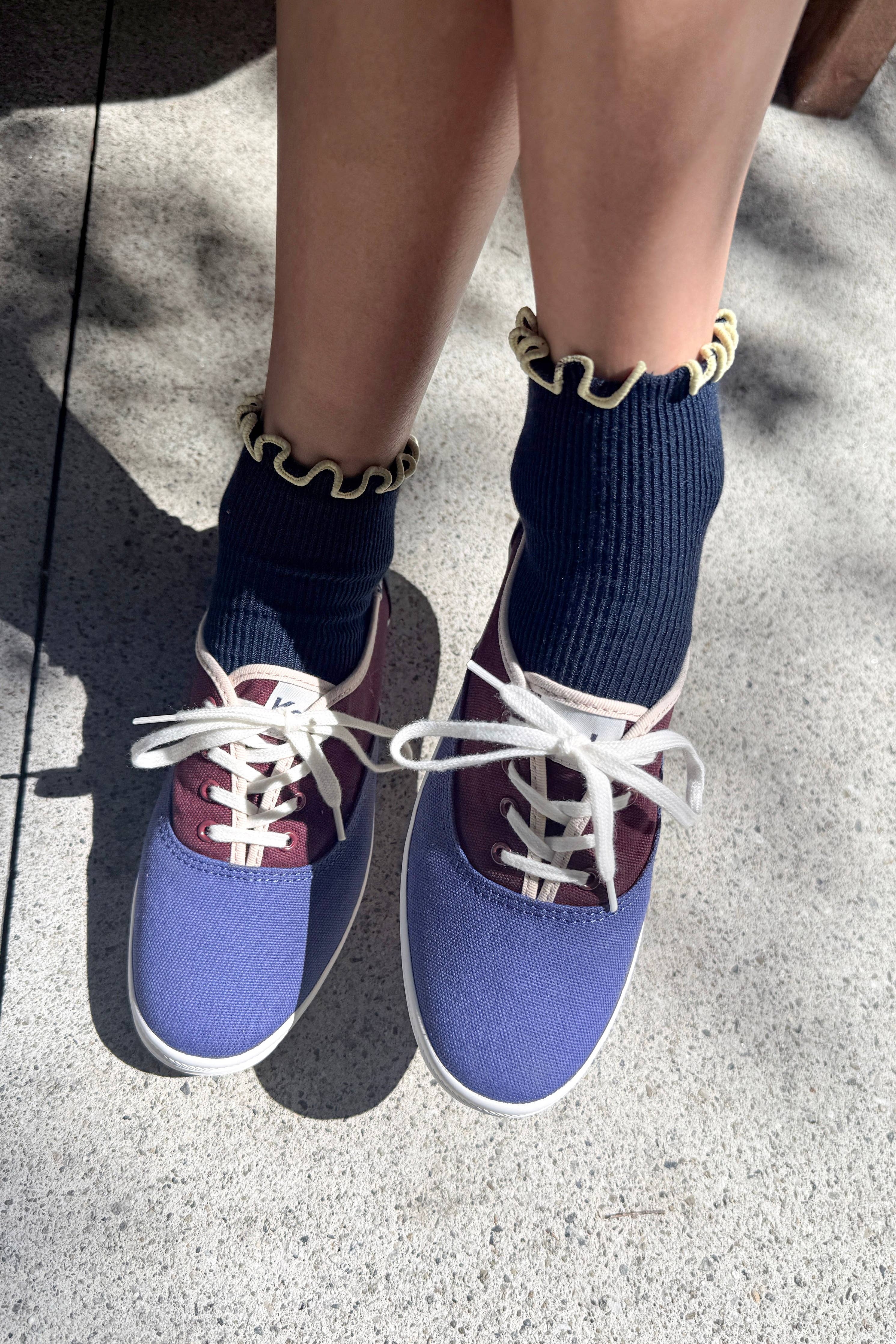 The Petite Ruffled Modal Socks