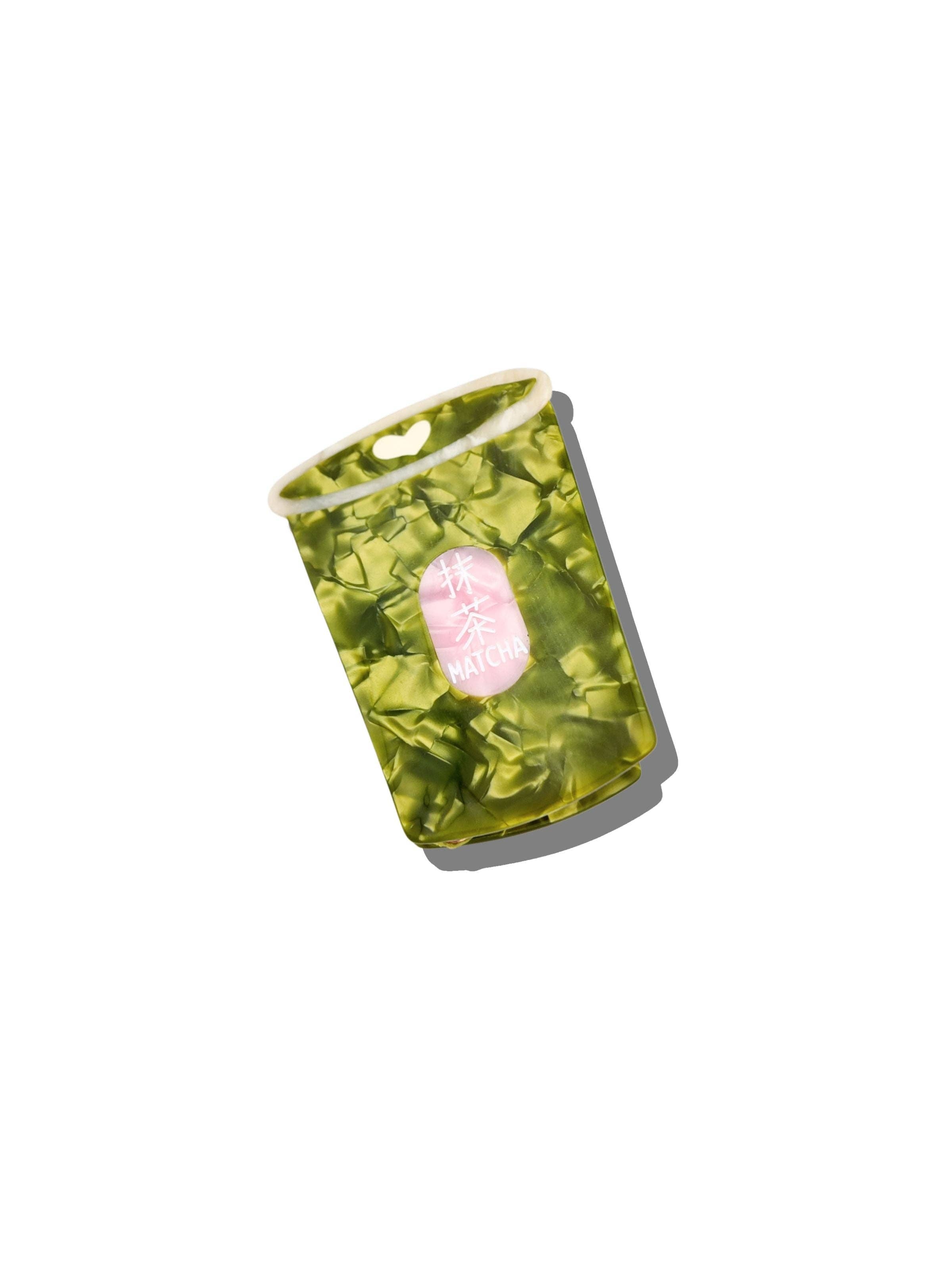Hand-painted Matcha Claw Hair Clip