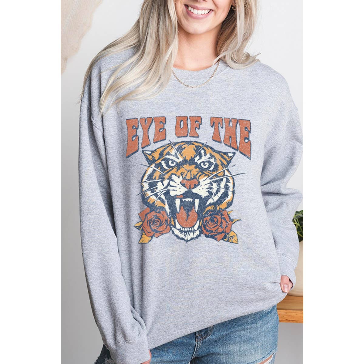Eye Of The Tiger Vintage Graphic Sweatshirt