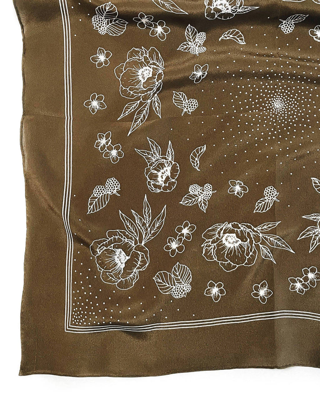Classic Deep Olive Silk Scarf