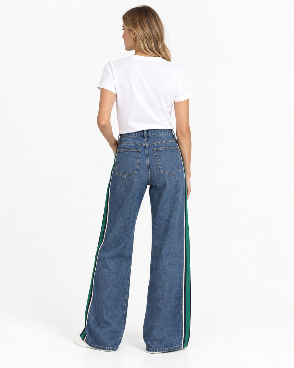 Lily Wide Leg Side Stripe Jean