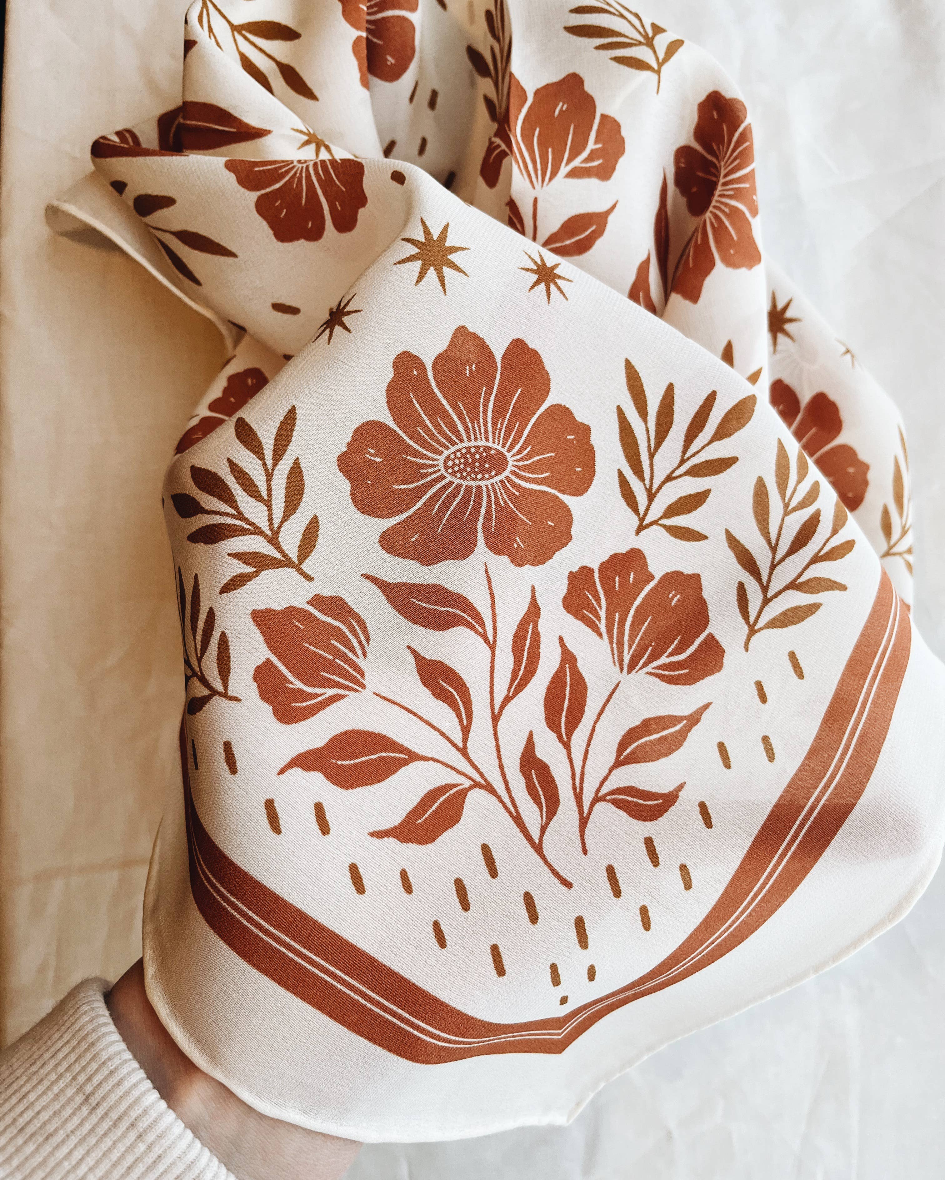 Desert Floral Silk Scarf
