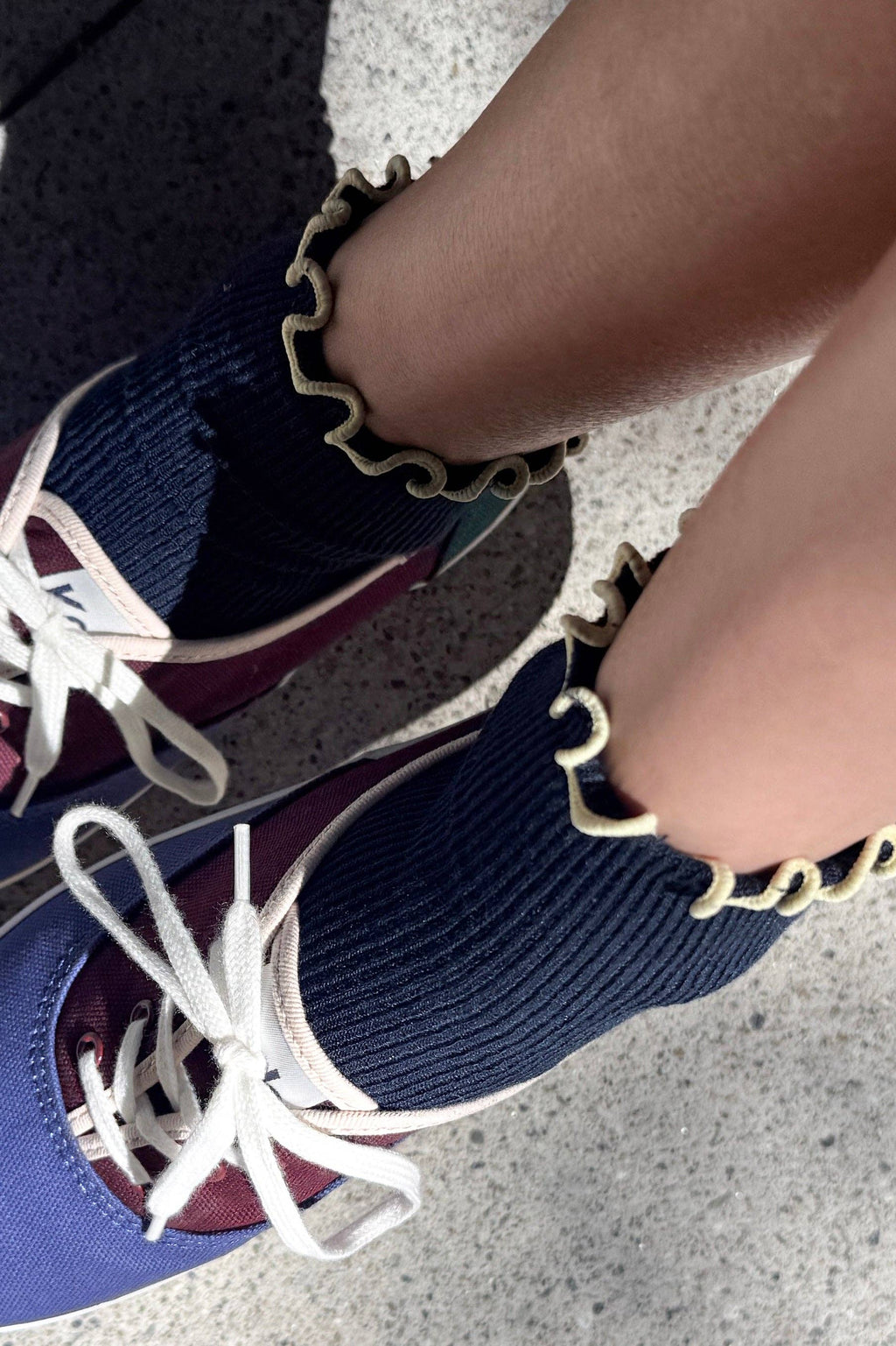 The Petite Ruffled Modal Socks