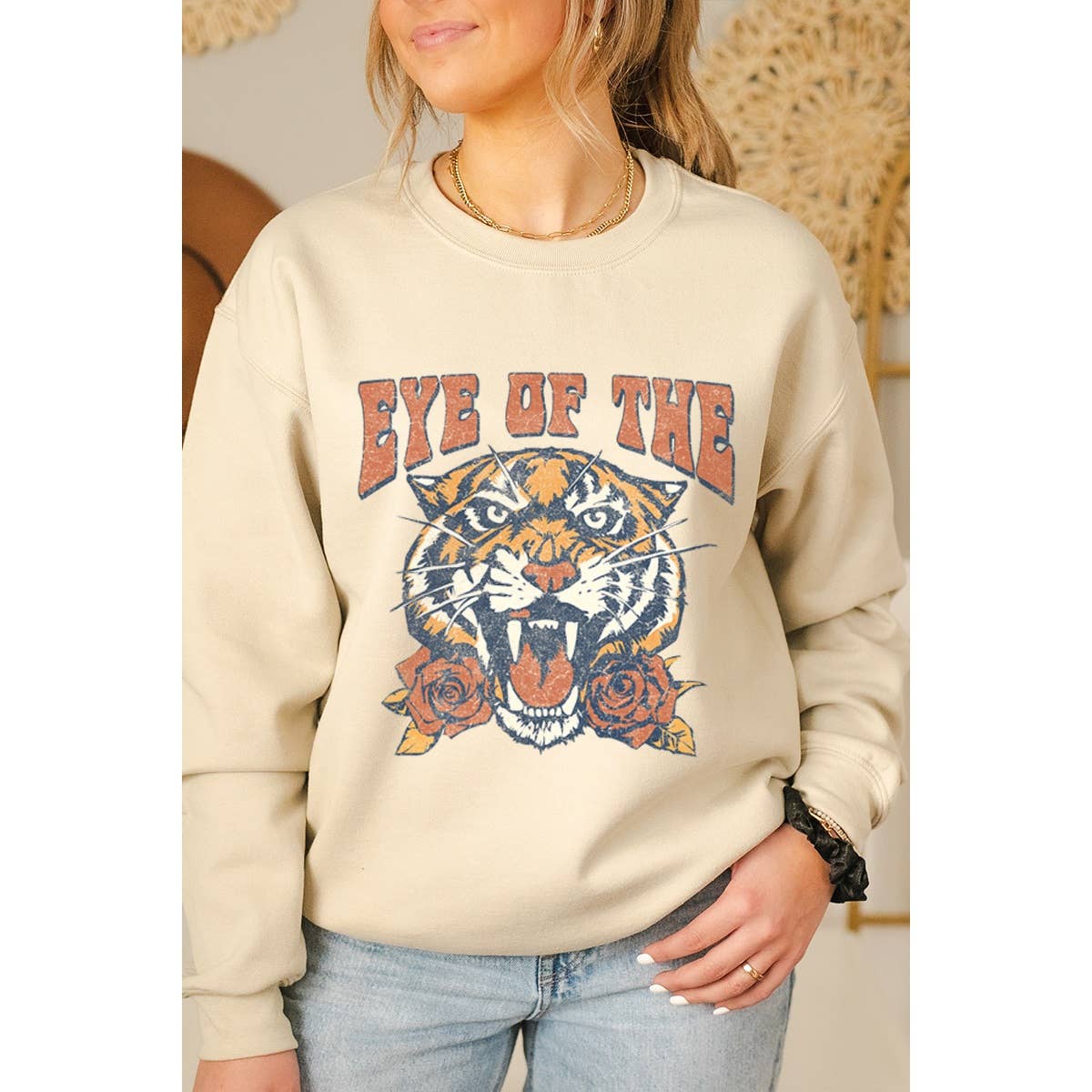 Eye Of The Tiger Vintage Graphic Sweatshirt