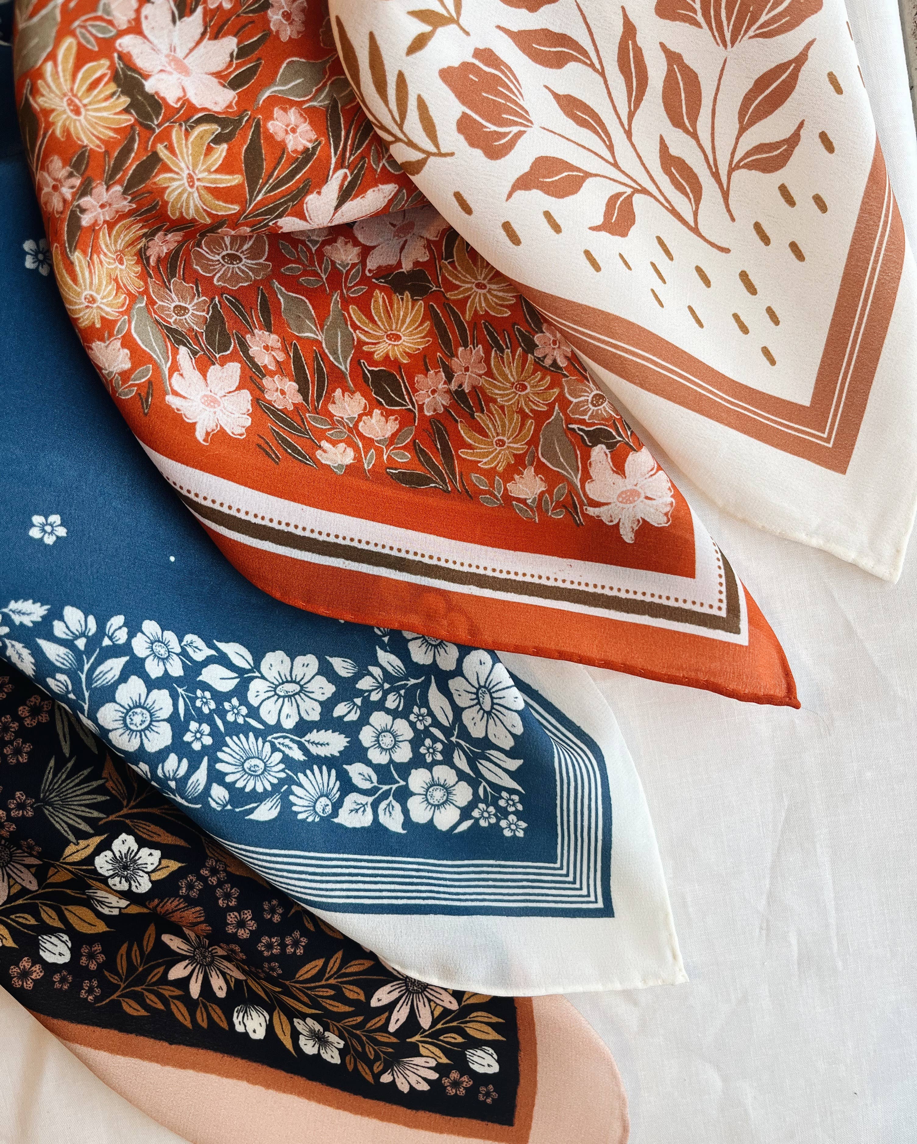 Botanical Garden Floral Silk Scarf
