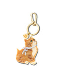 Hand-painted Vintage Kitten Bag Charm + Keychain