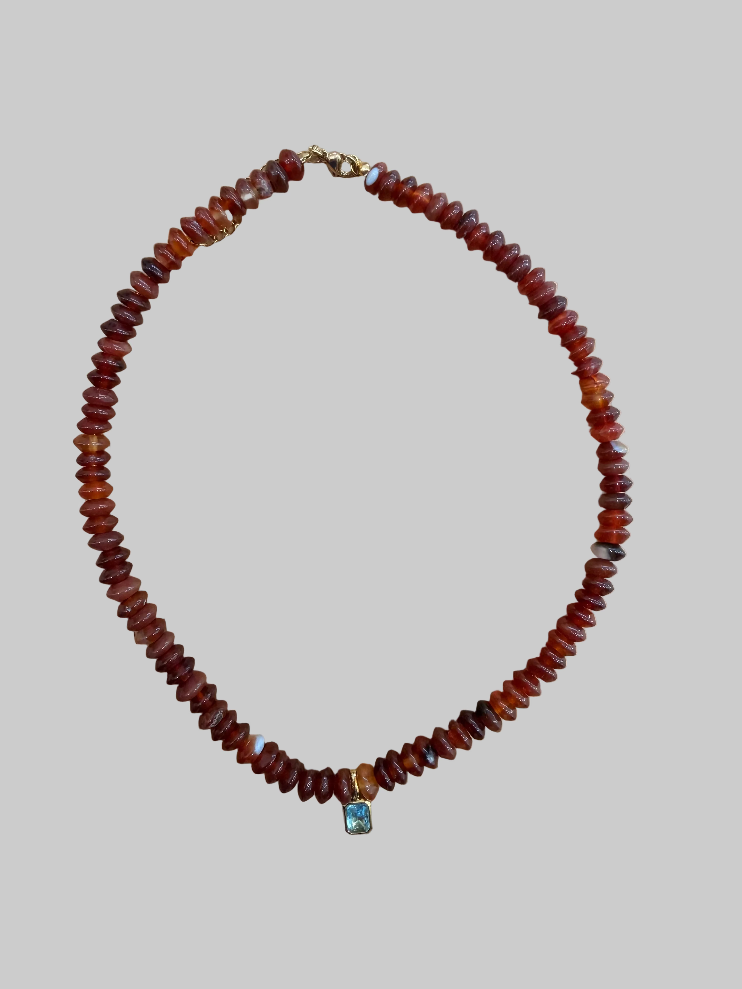 Necklace with amber beads
