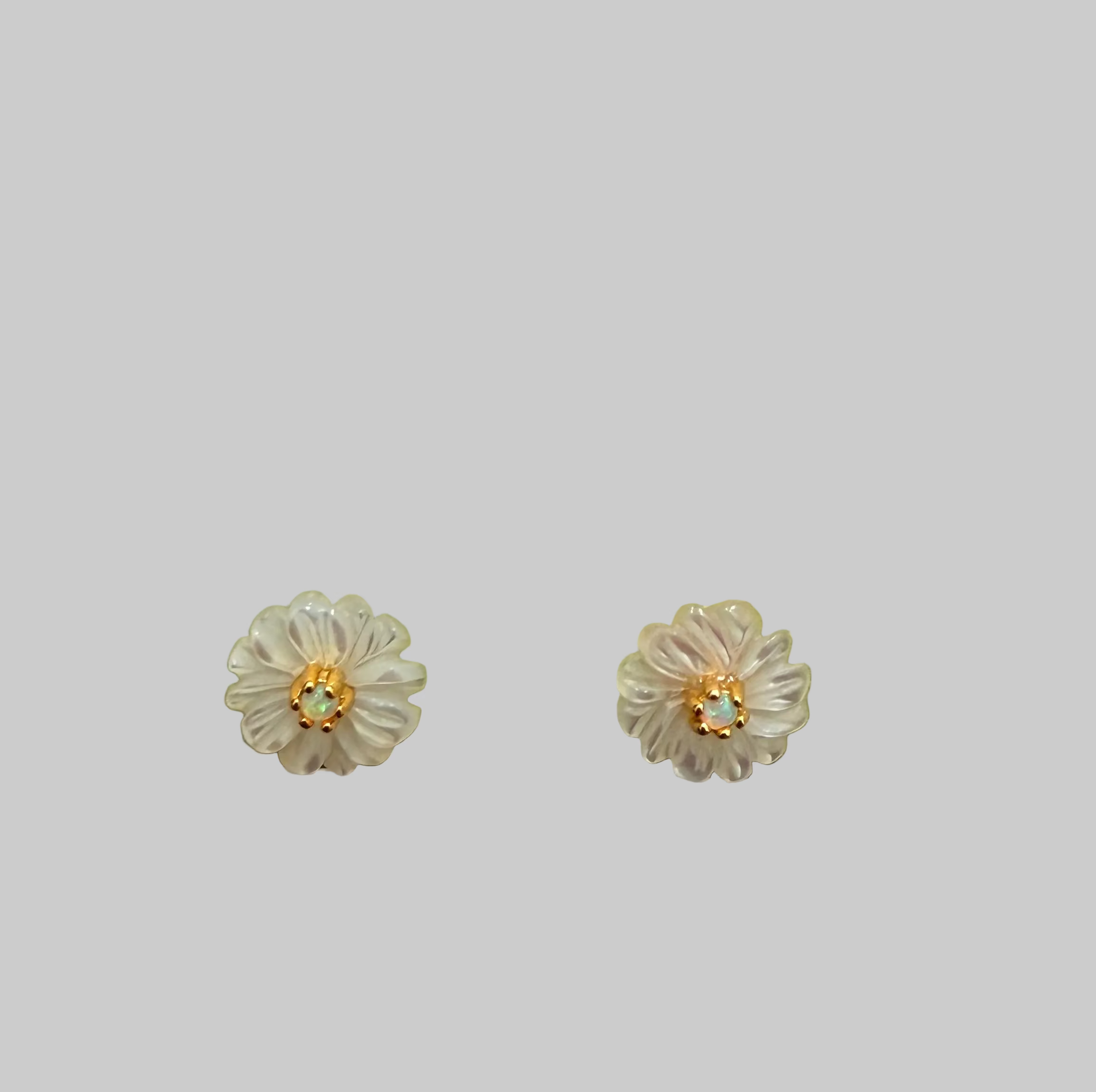 Opal Flower Studs