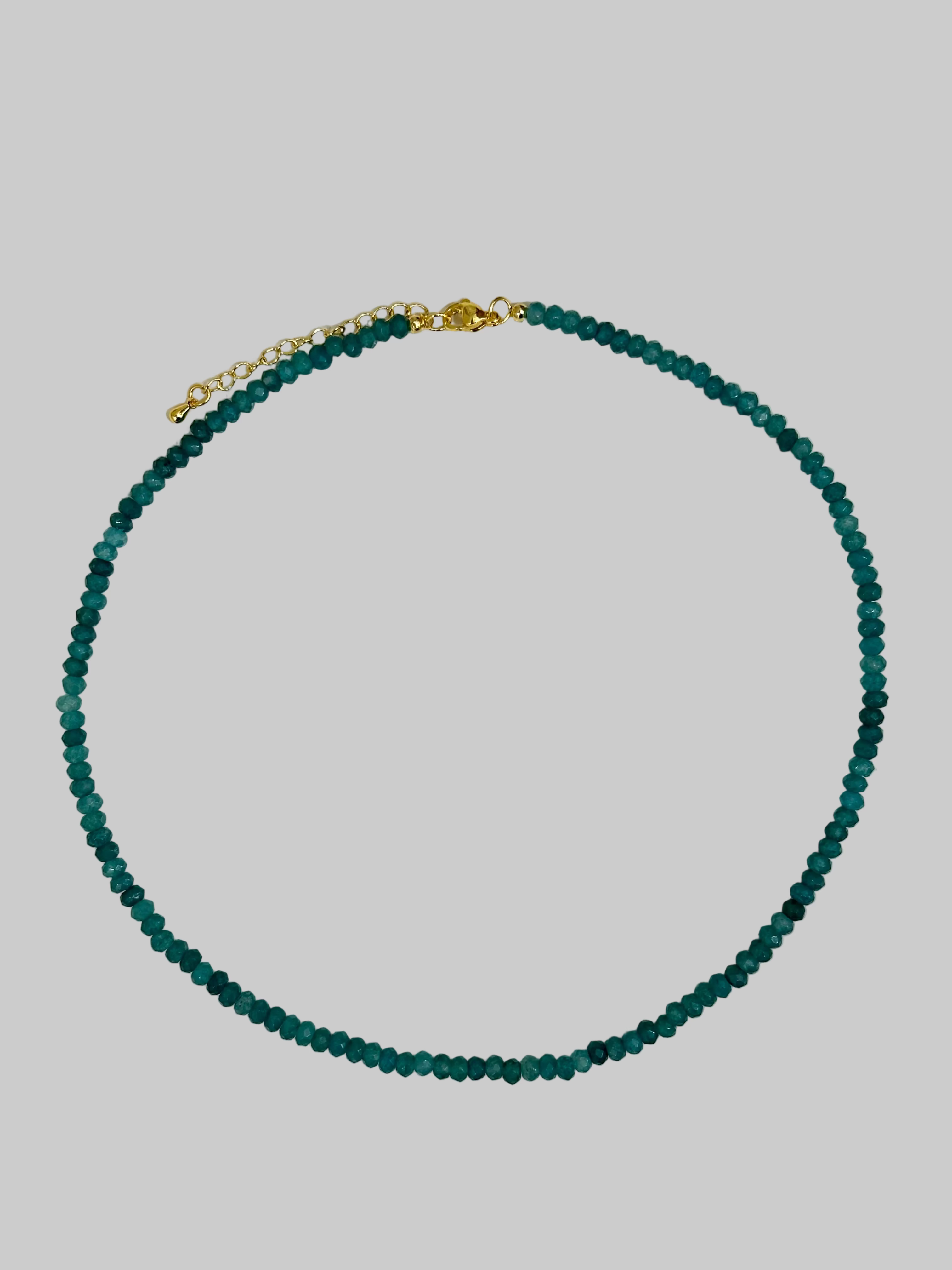 Teal beaded necklace 