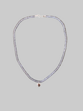 Blue Bead and Heart Pendant Necklace