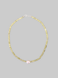 Green bead and Pearl Necklace