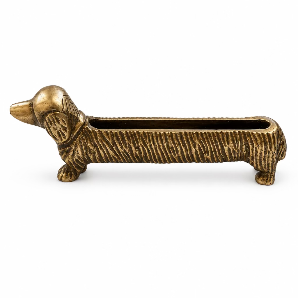 Brass Dog Card Holder