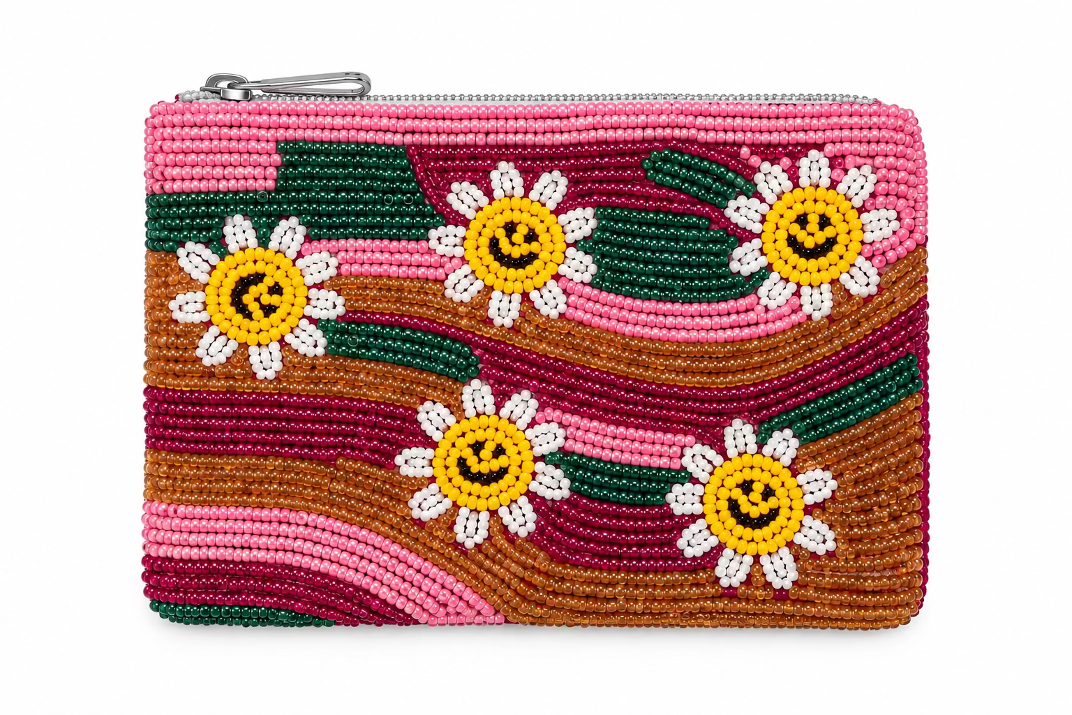Smiley Suns Beaded Wallet