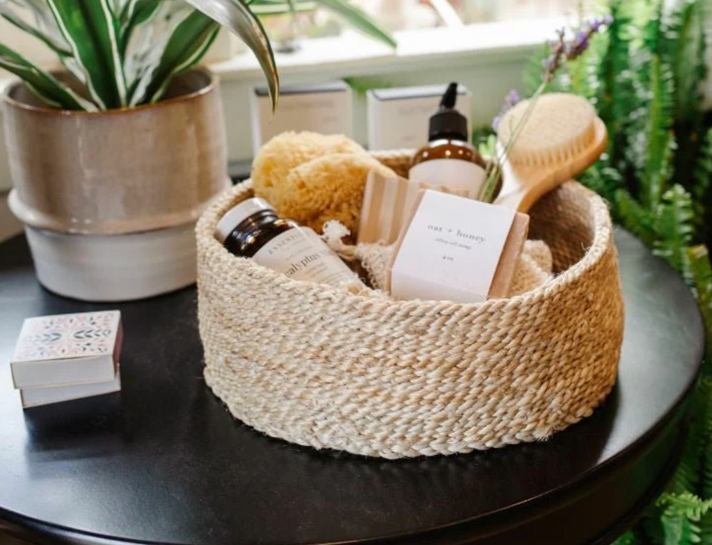 Round Low Jute Basket Trio