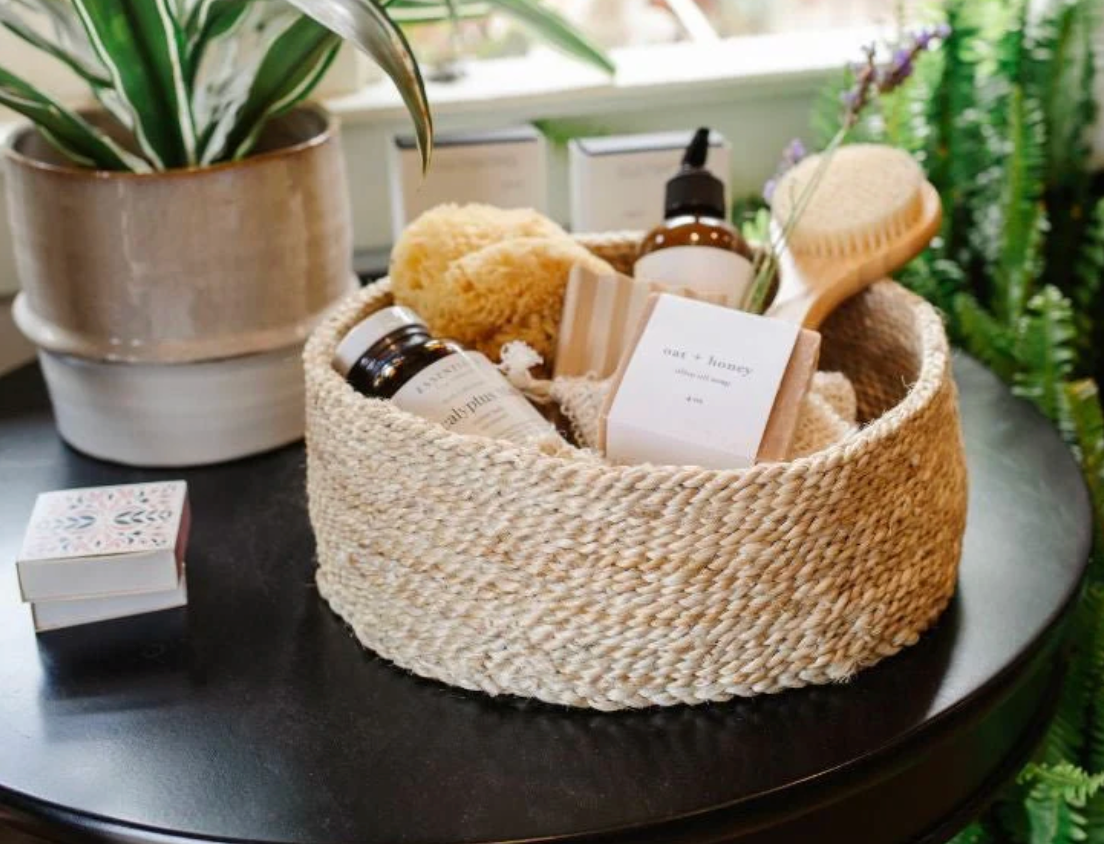 Round Low Jute Basket Trio