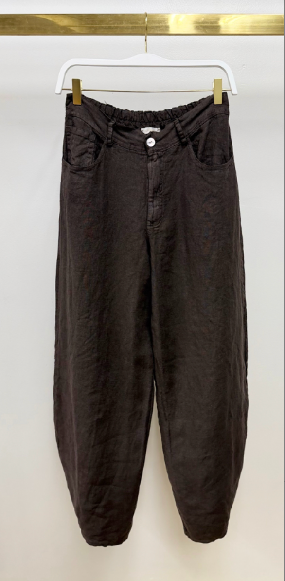Linen Barrel Pants