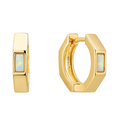 Hexagon Huggies with Opal