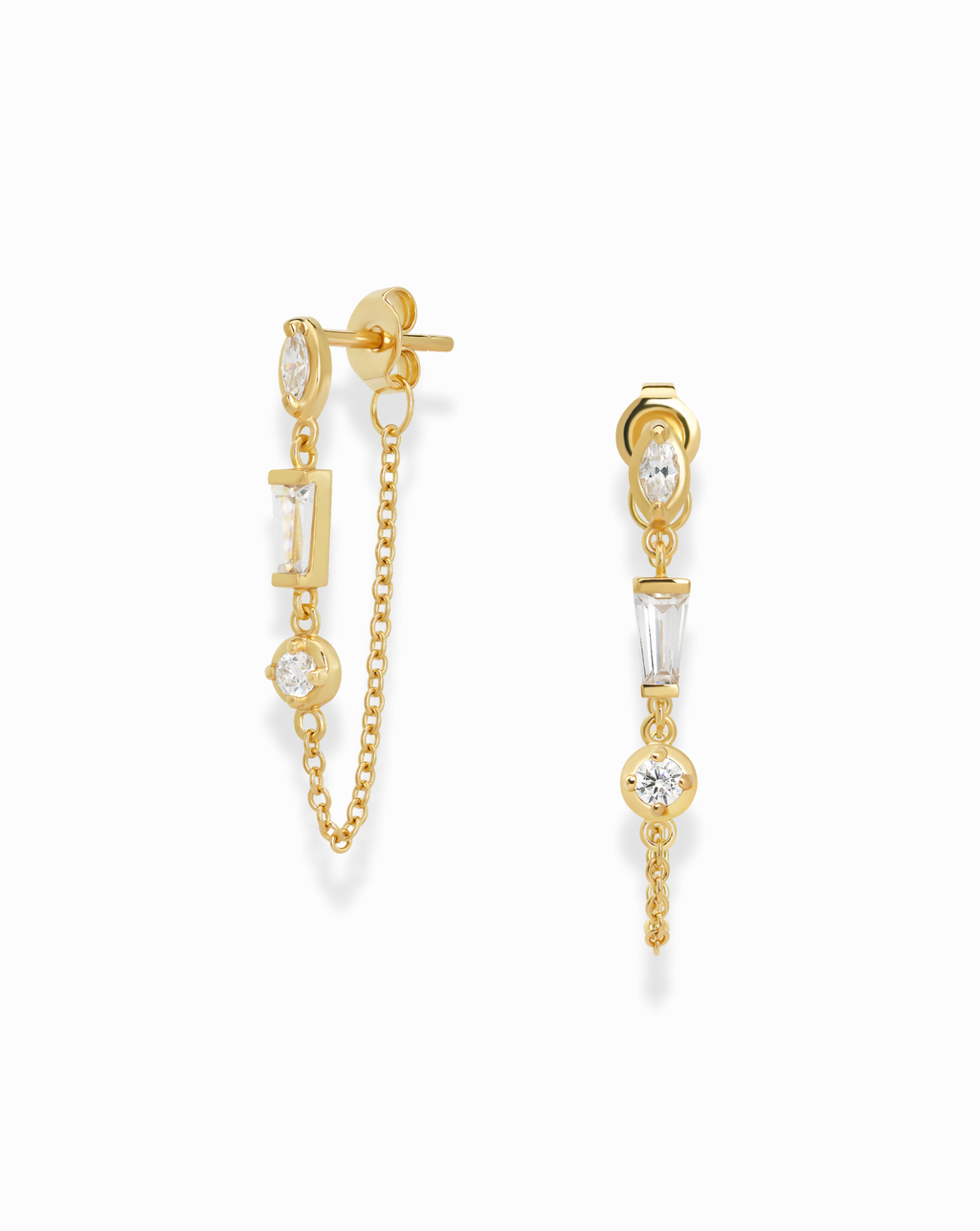 Lorelei Chain Studs Earrings