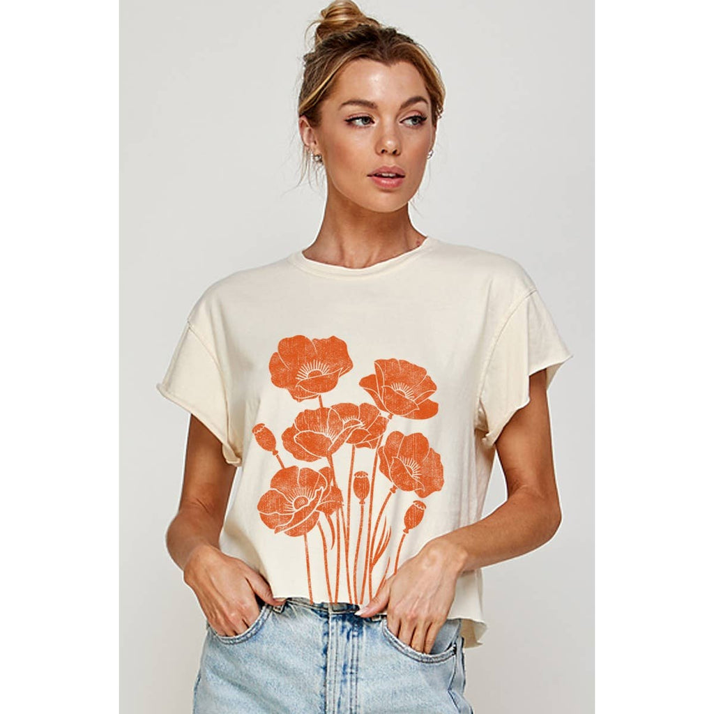 California Poppy Crop Top