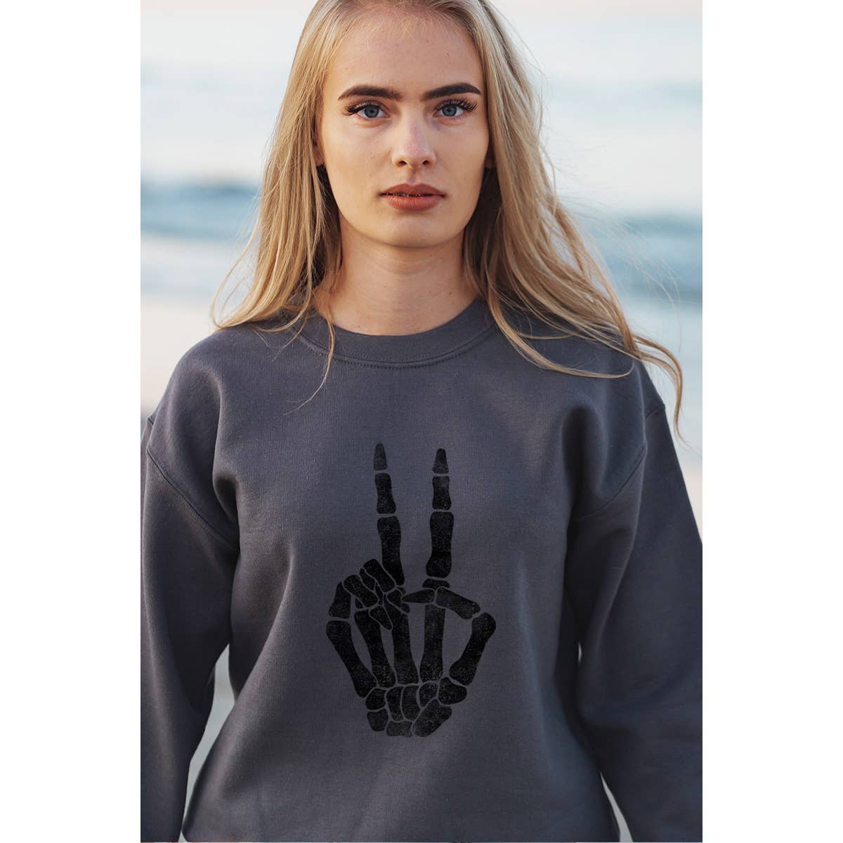 Skull Hand Vintage Graphic Sweatshirt