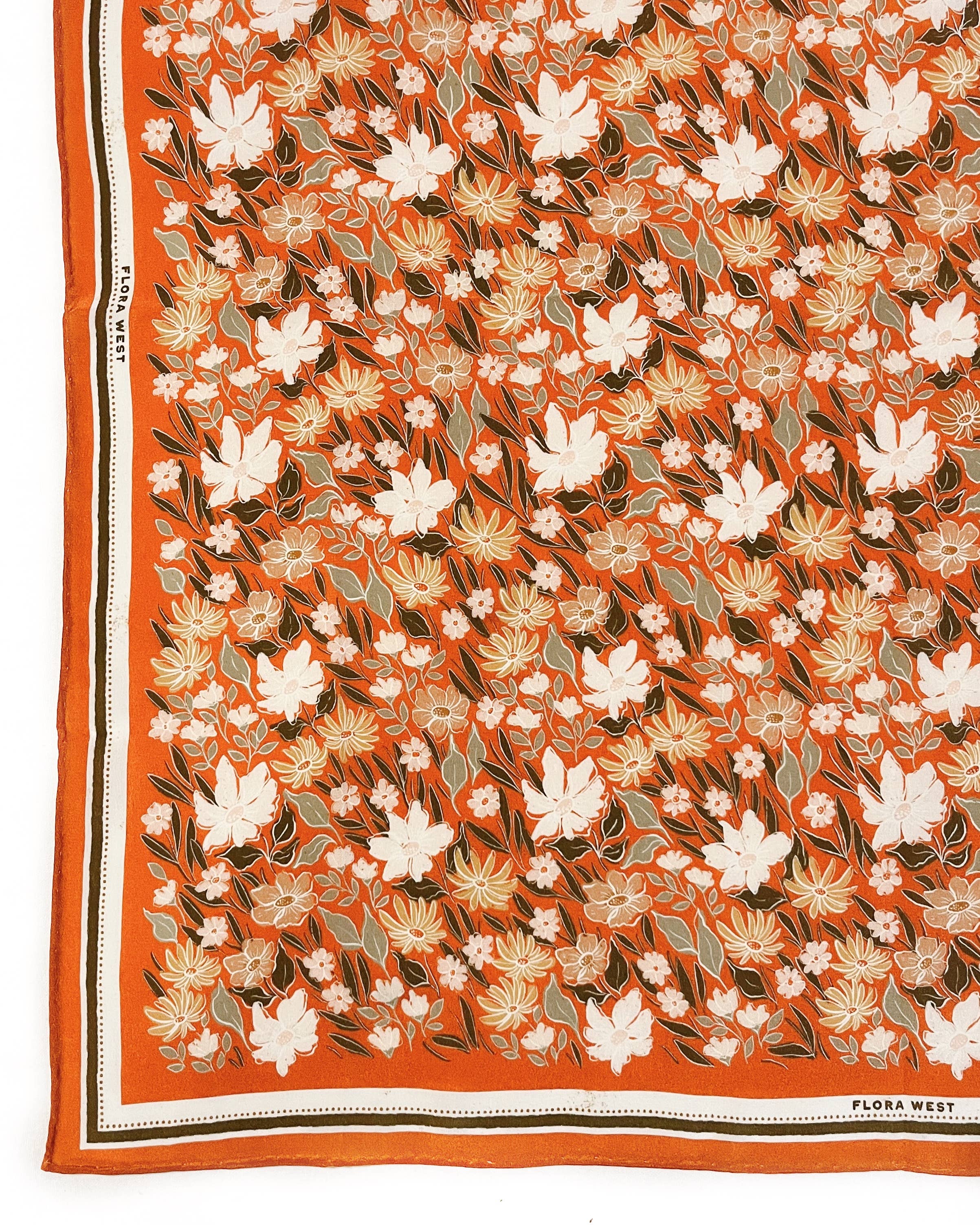 Botanical Garden Floral Silk Scarf