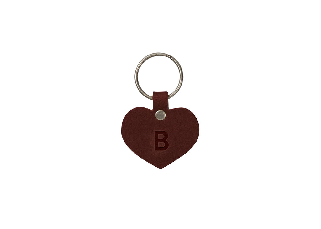 Leather Heart Key Fob