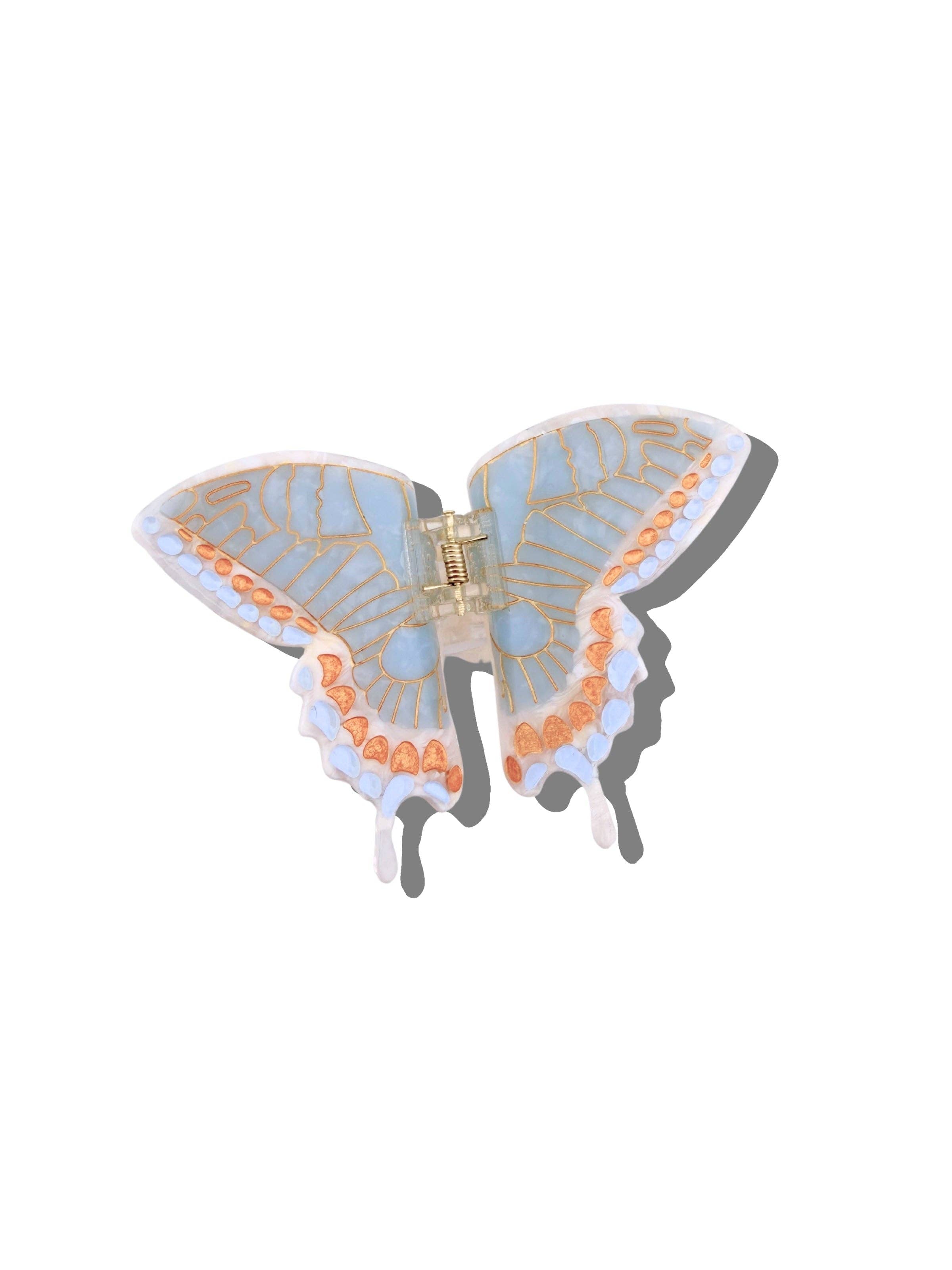 Hand-painted Swallowtail Butterfly Claw Hair Clip