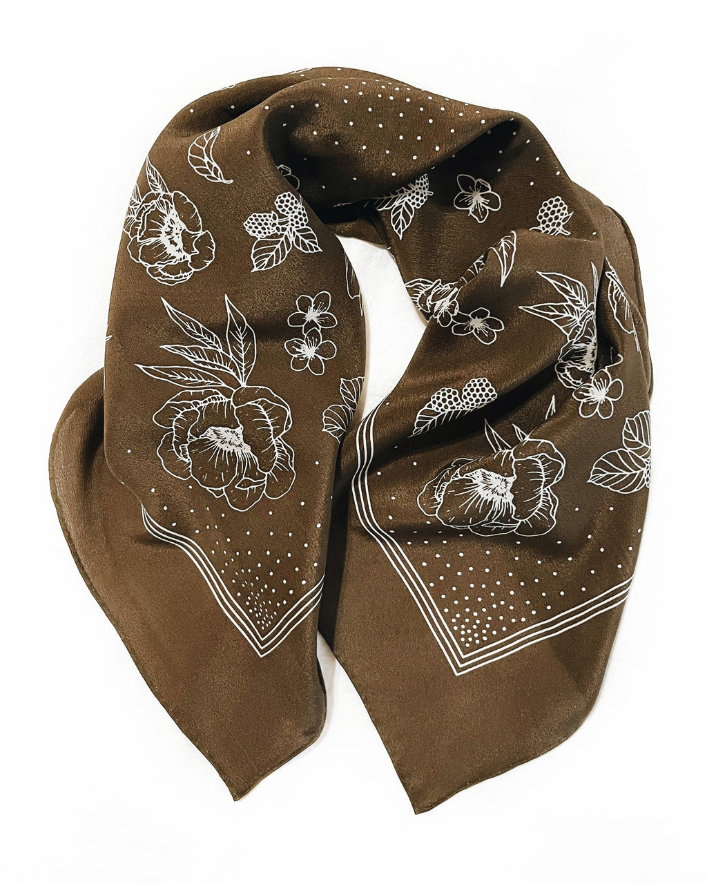 Classic Deep Olive Silk Scarf
