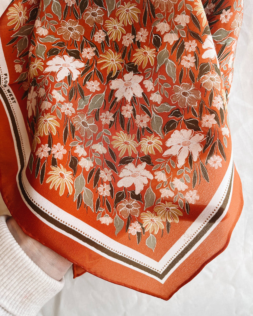 Botanical Garden Floral Silk Scarf