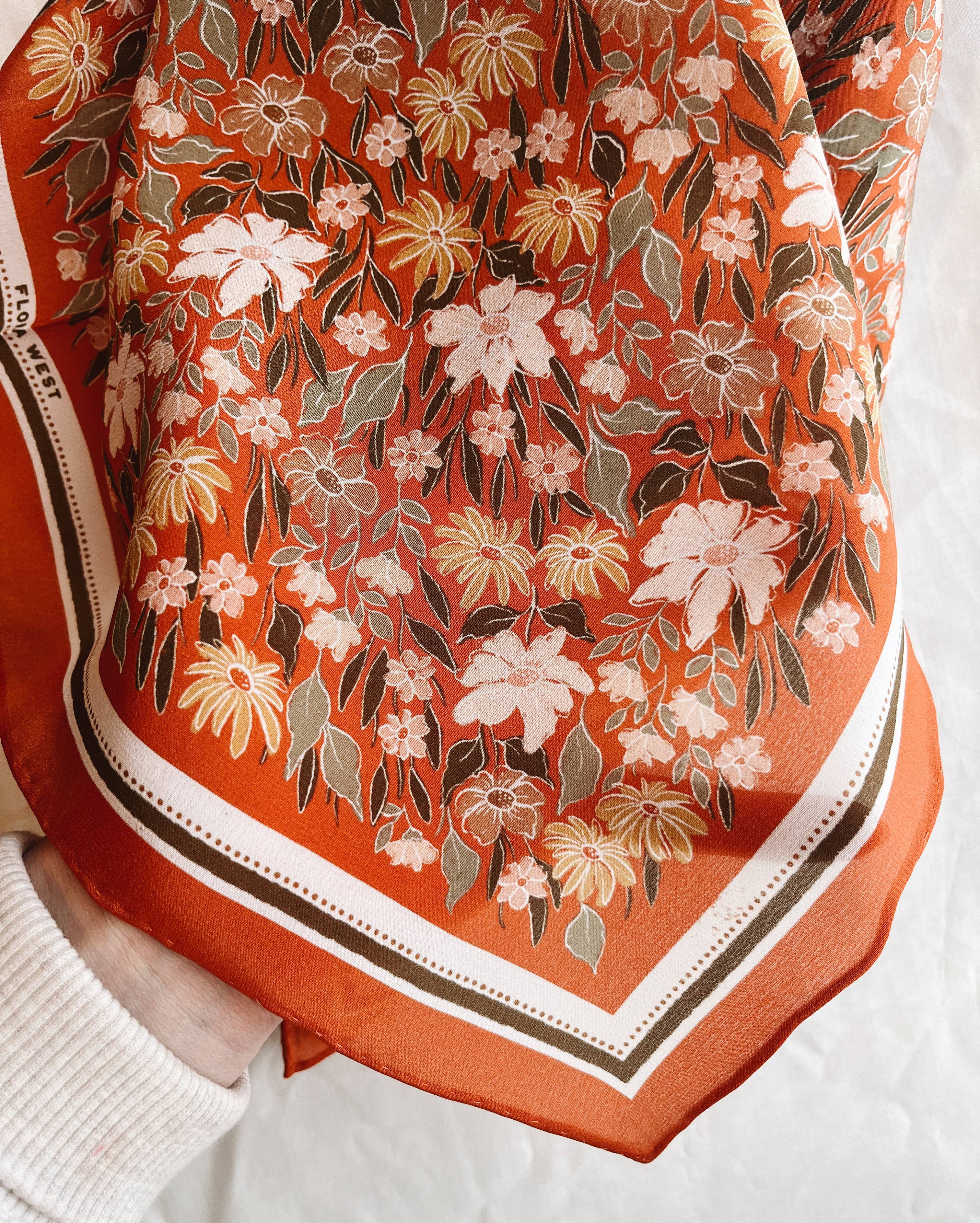 Botanical Garden Floral Silk Scarf