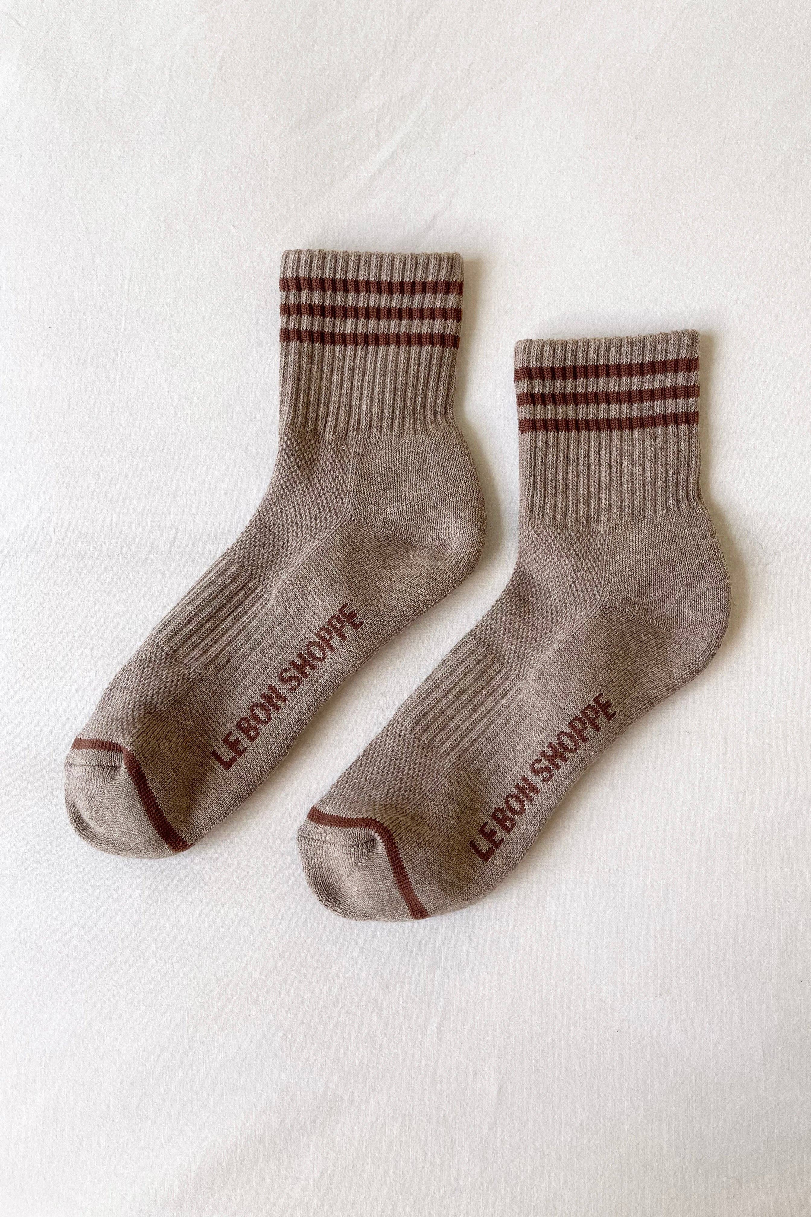 Everyday Cotton Crew Socks – Minimal Stripe Girlfriend Socks