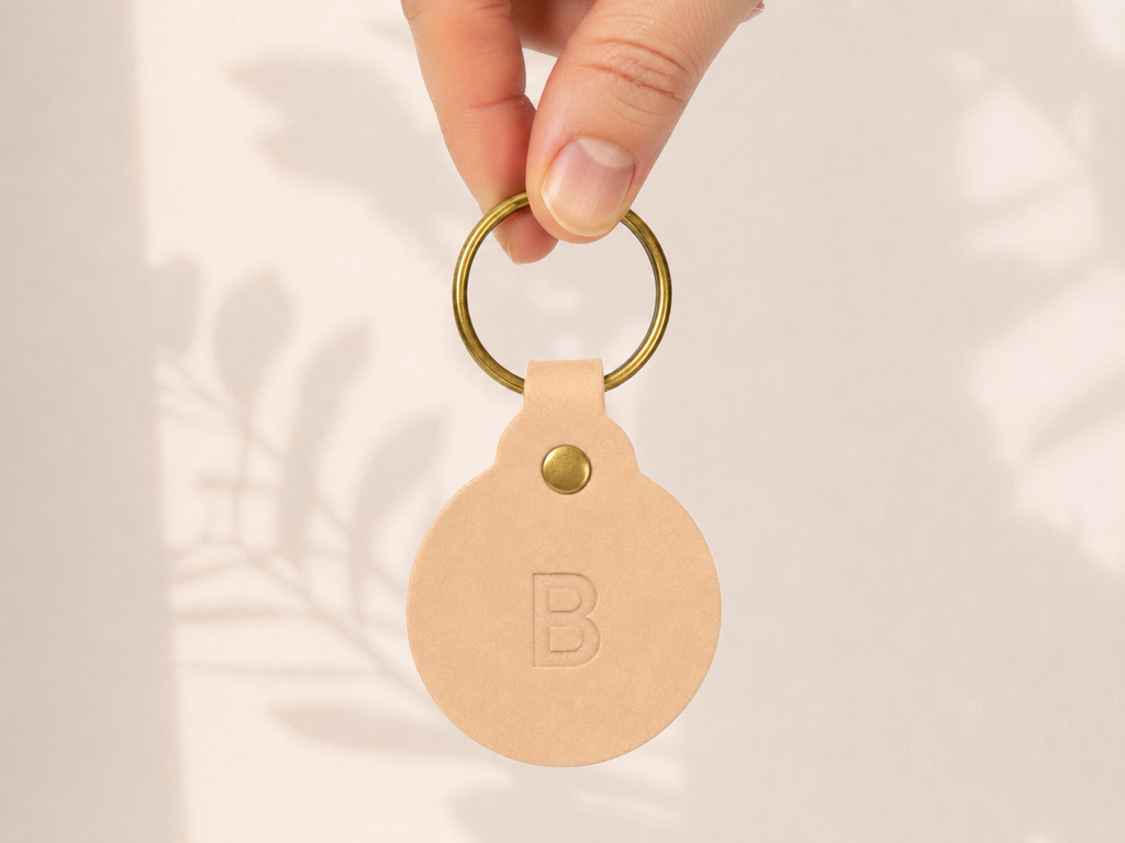 Leather Circle Key Fob