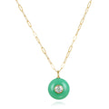 Chrysoprase & Topaz Paperclip Necklace