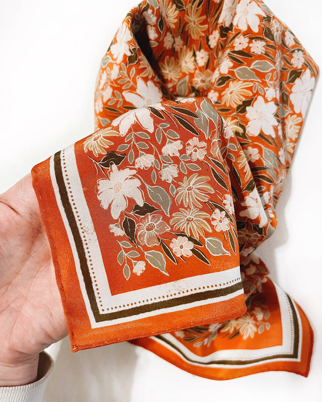 Botanical Garden Floral Silk Scarf