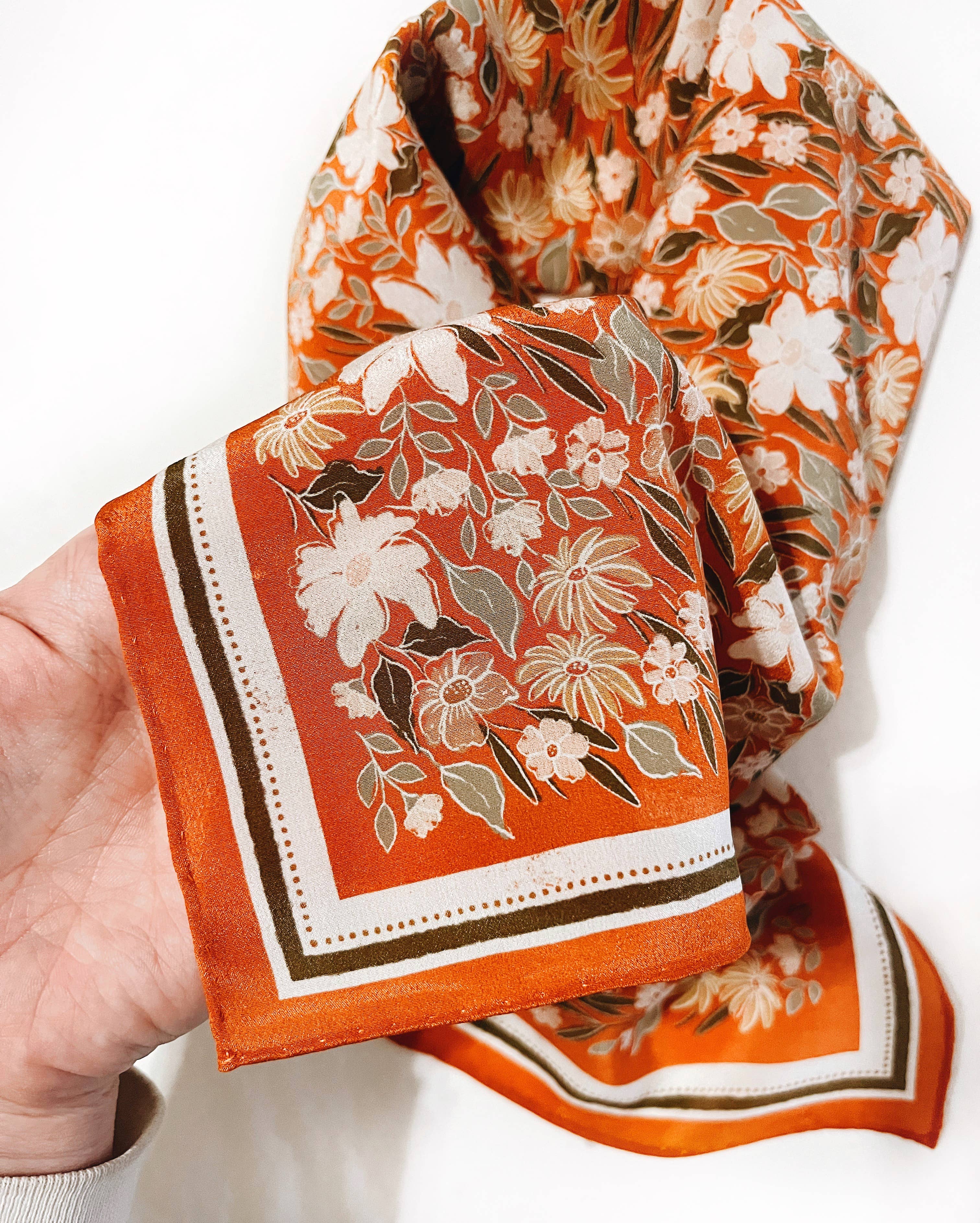 Botanical Garden Floral Silk Scarf